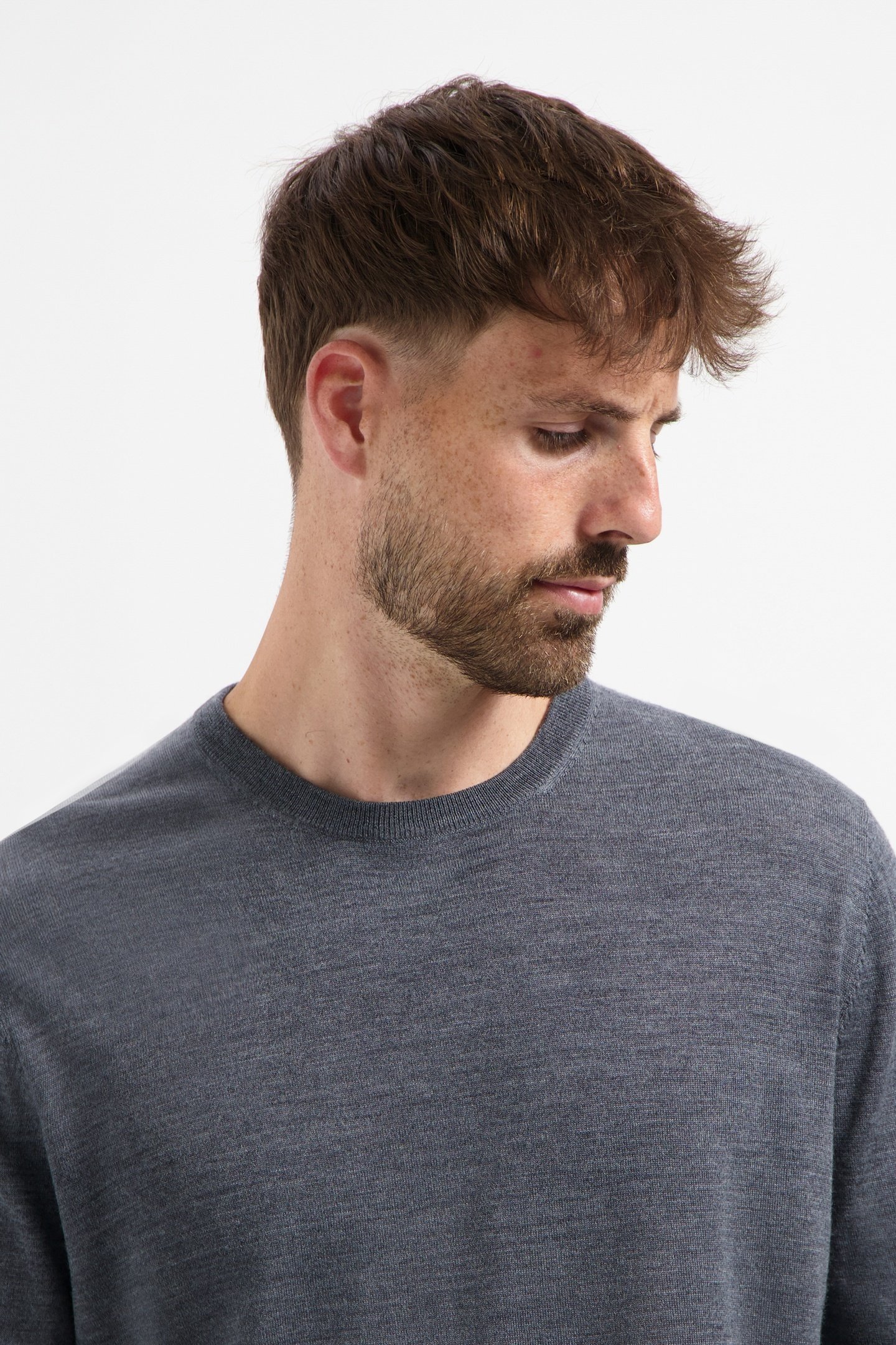CREW NECK 100% MERINO STORM GREY 5