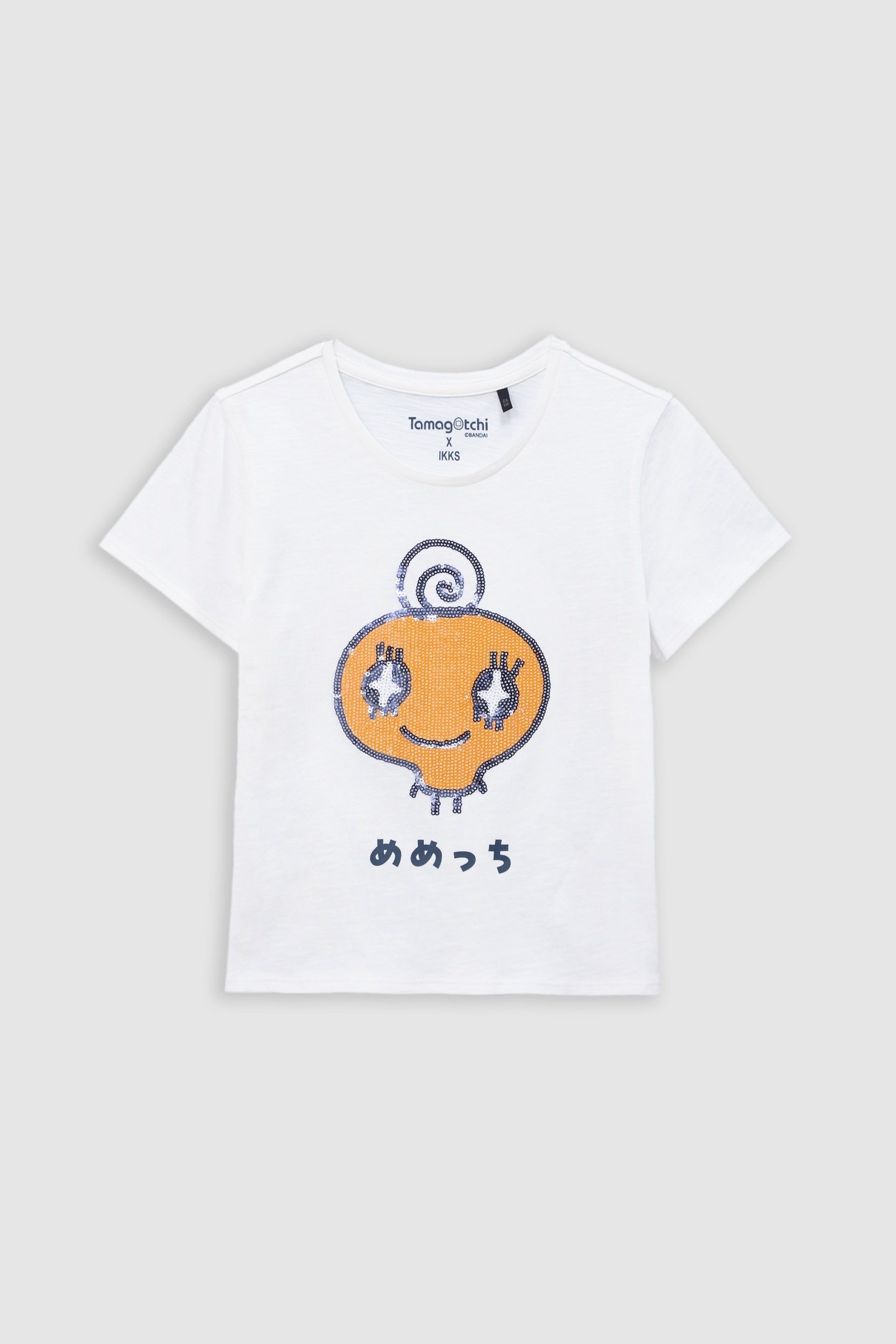 WHITE ORGANIC T-SHIRT WITH SEQUINS TAMAGOTCHI X IKKS 1