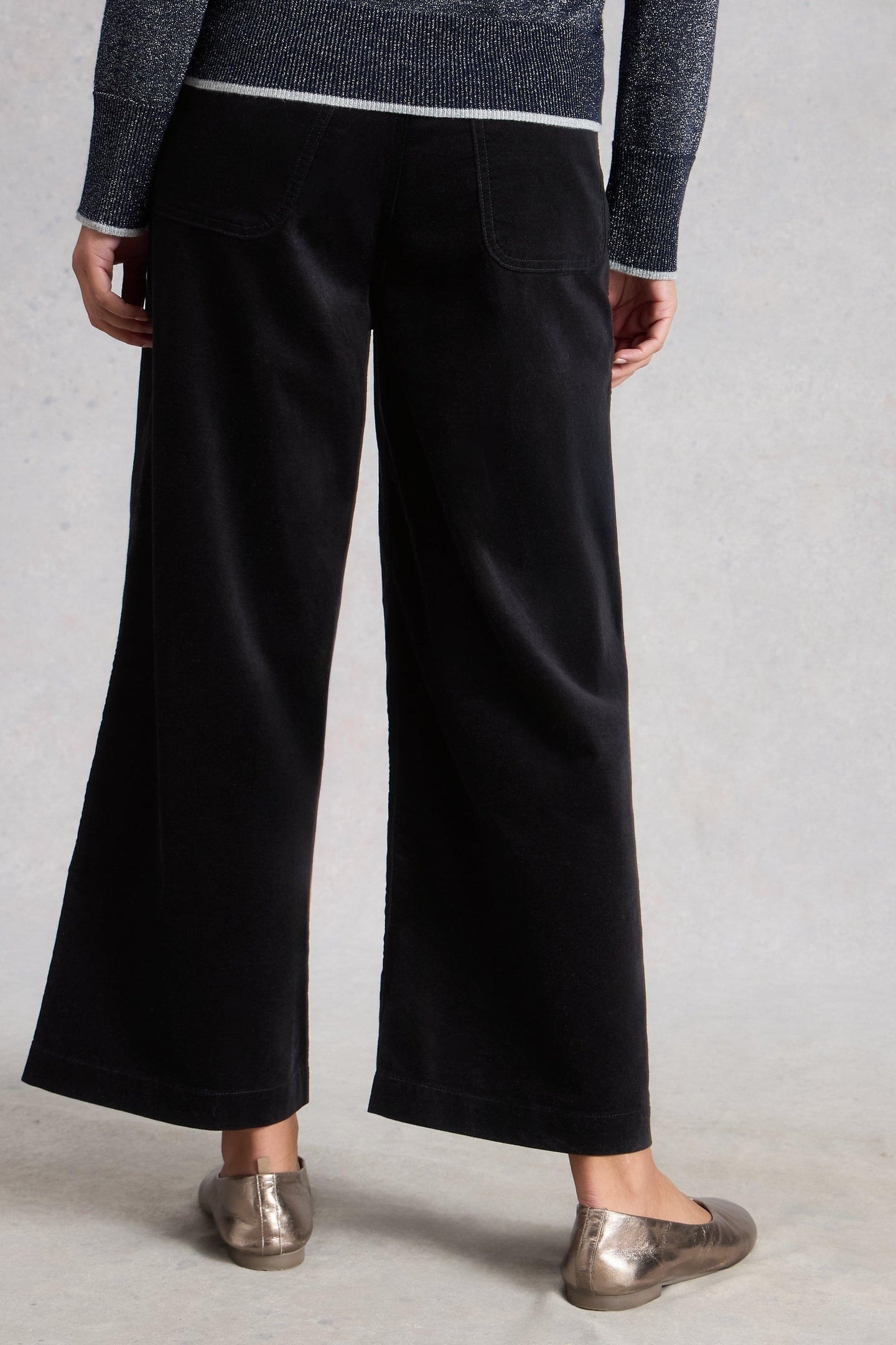 TIA VELVET WIDE LEG CROP PURE BLACK 2