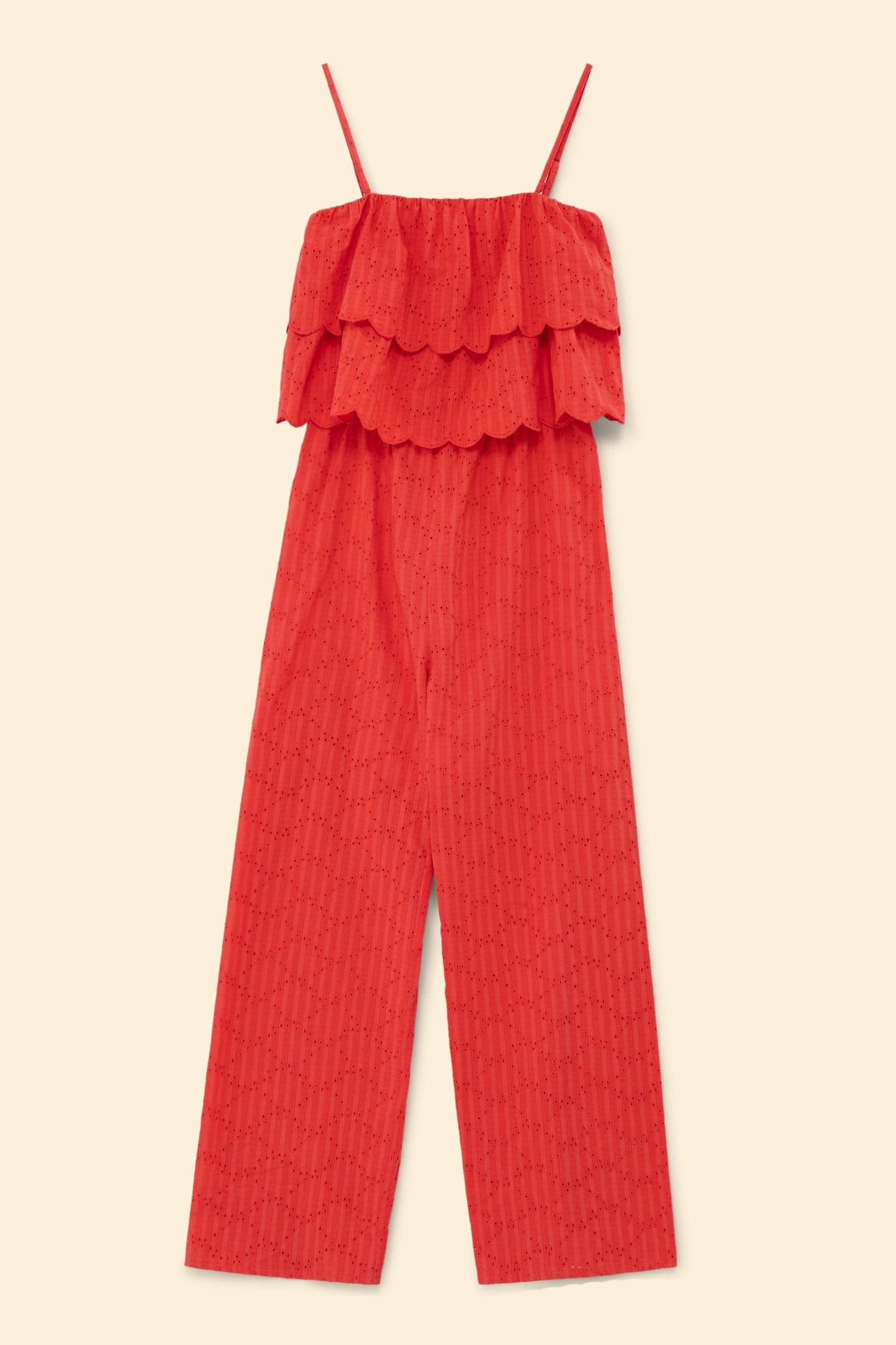 RED EYELET EMBROIDERY JUMPSUIT CURRANT 1