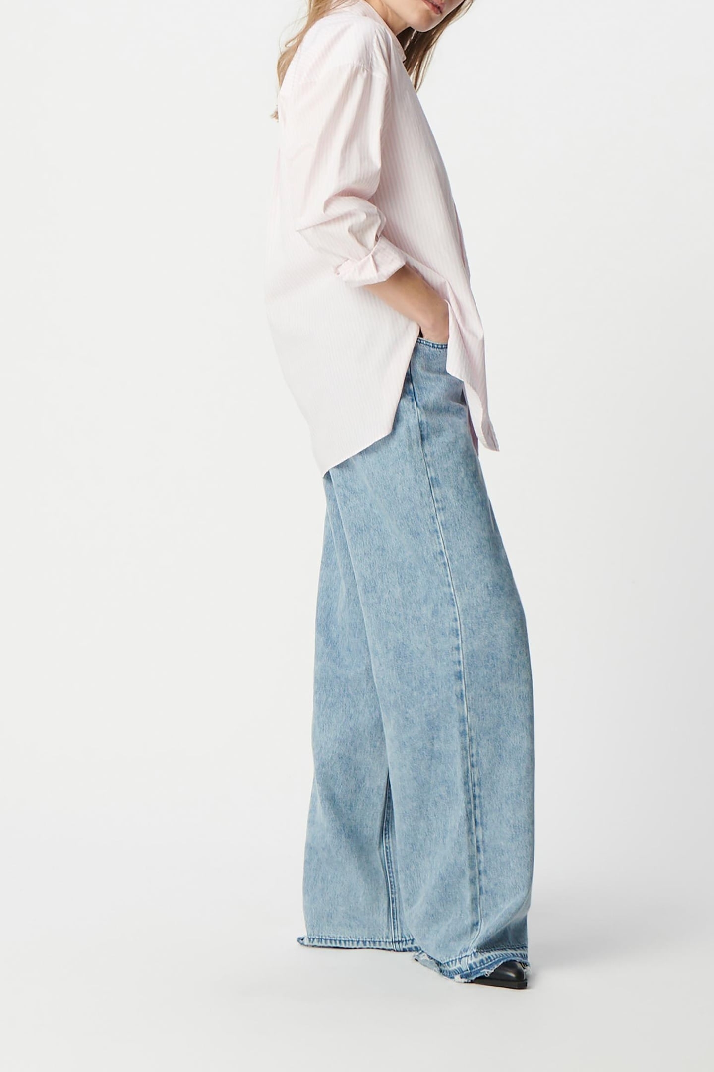 OVERSIZED PINK STRIPED ORGANIC COTTON SHIRT 4