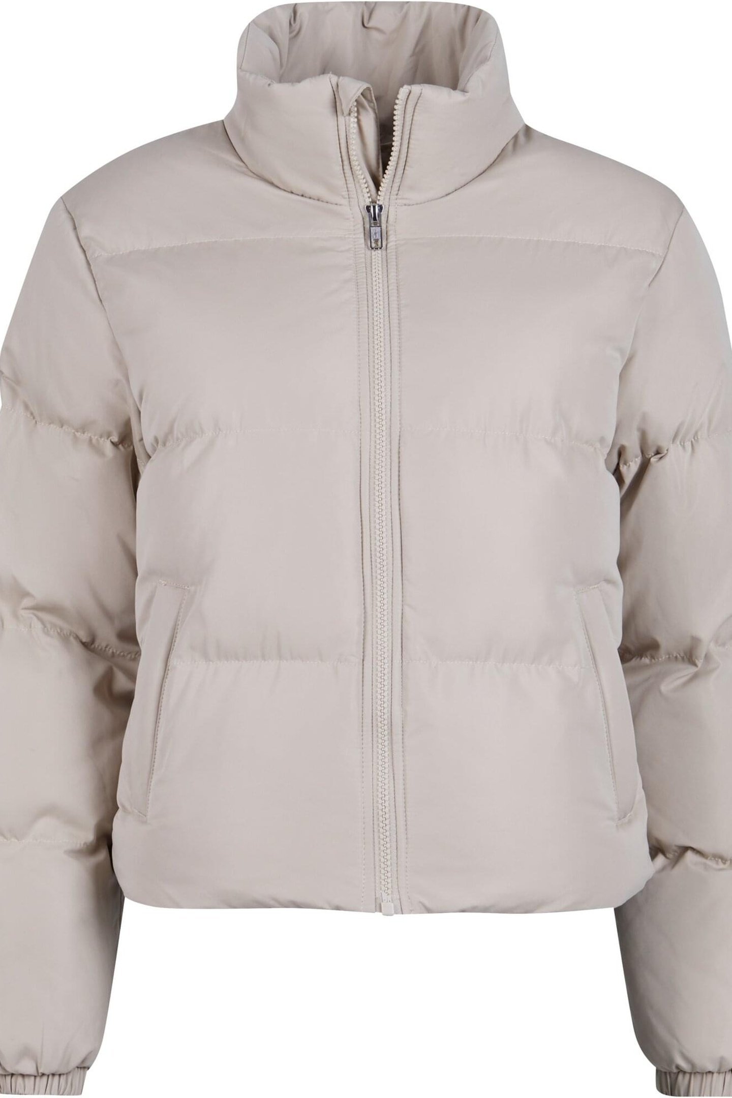 LADIES SHORT PEACHED PUFFER JACKET WET SAND 7