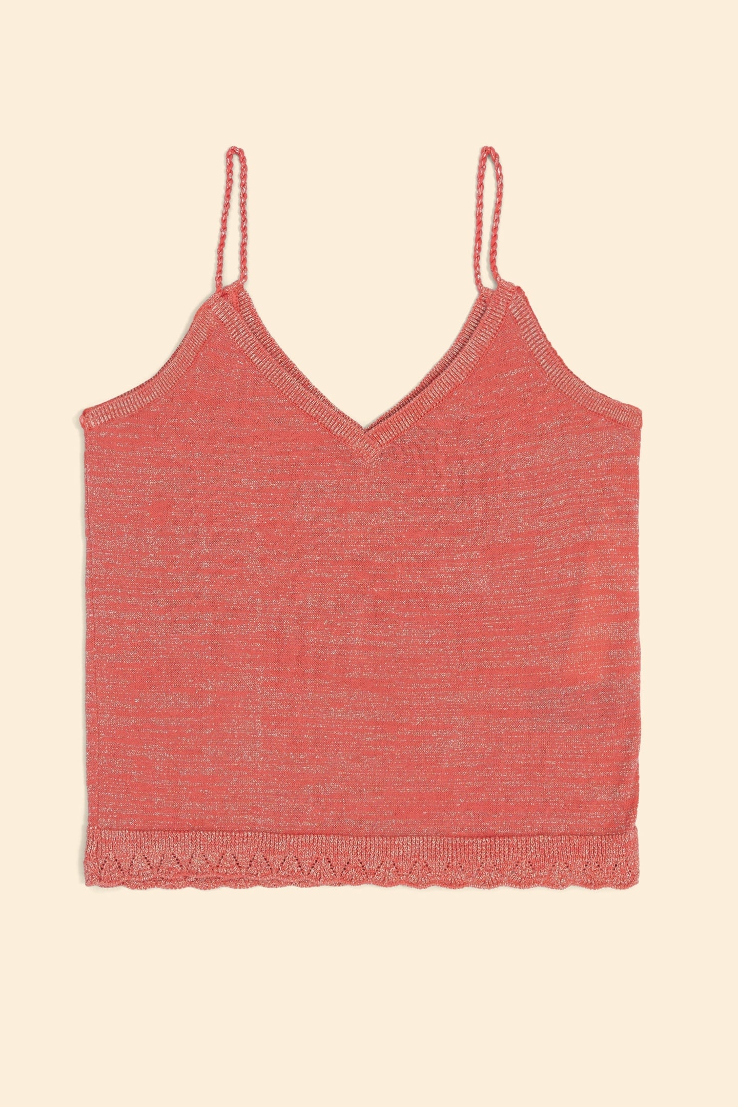 PINK GLITTERY KNIT STRAPPY TOP CURRANT 4