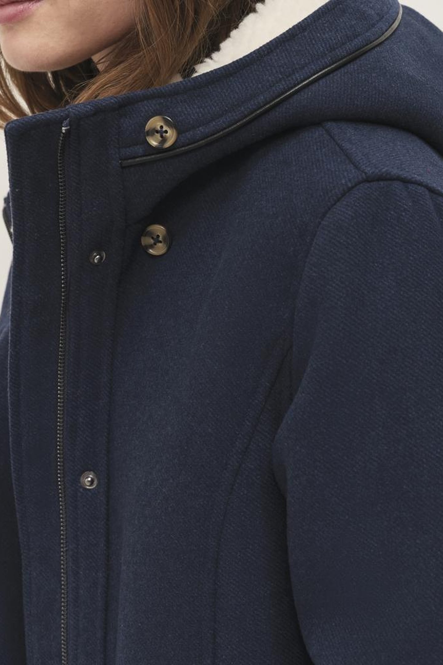 DENVER - NAVY DUFFLE COAT WITH FUR COLLAR 5