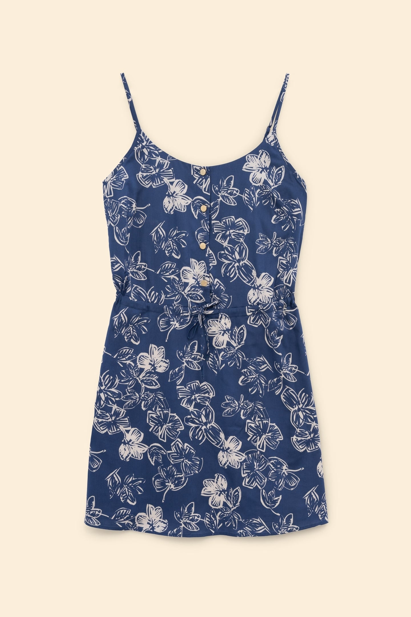 NAVY STRAPPY DRESS WITH XL FLOWER PRINT INDIGO 6