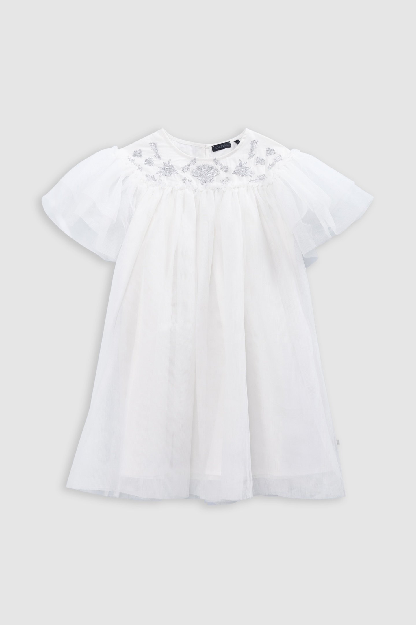 WHITE TULLE DRESS WITH SILVER EMBROIDERY 1