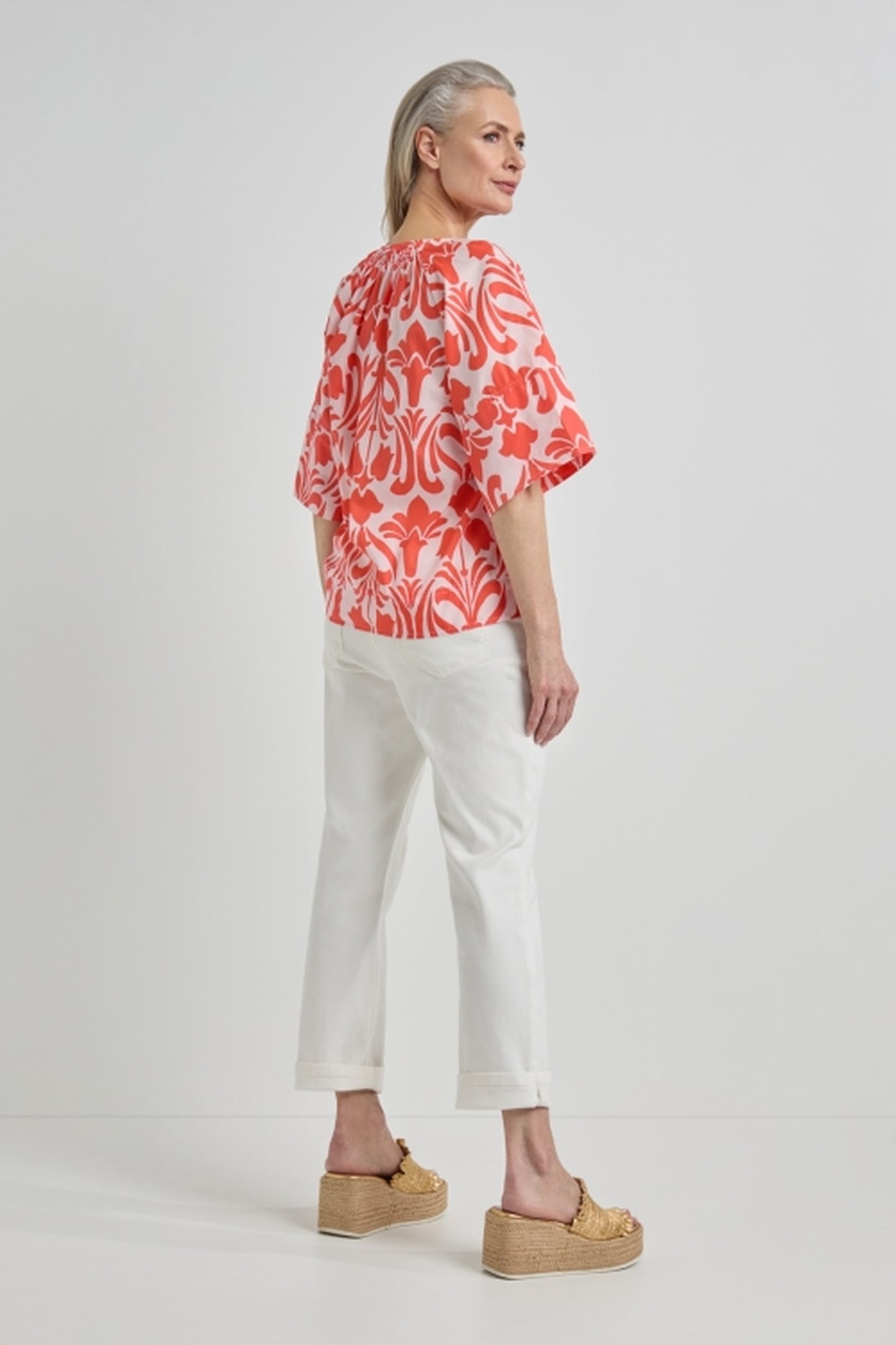 JEFF BLOUSE CORAL PRINT 4
