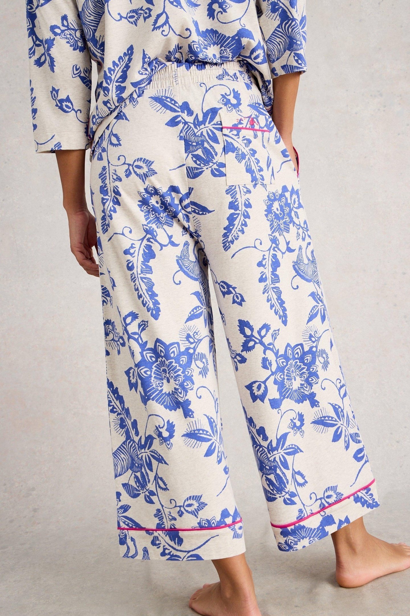 TRINA CROPPED JERSEY PJ BOTTOM NATURAL MULTI 3