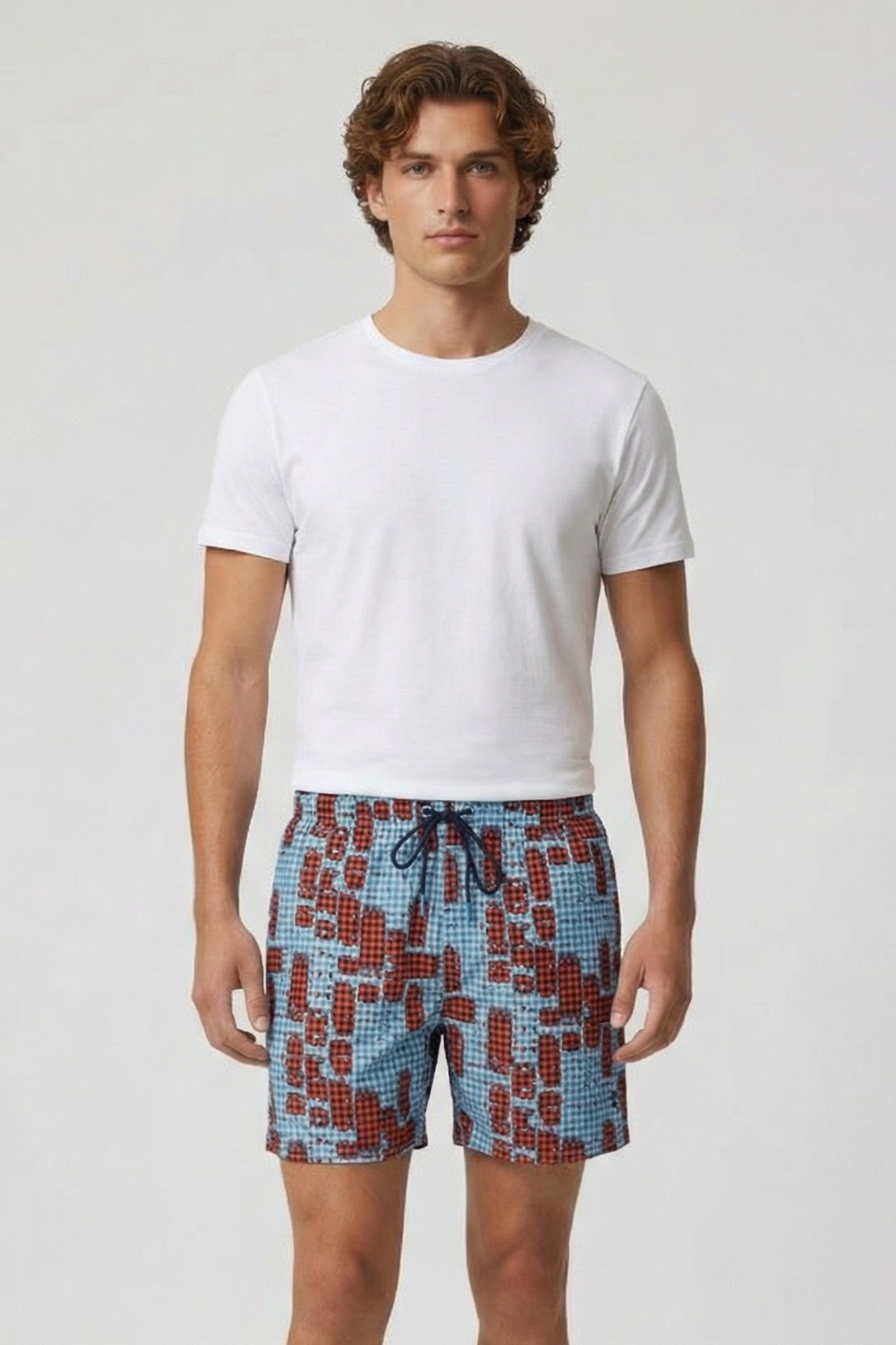 MEN'S BEACH BOXER ALLOVER RED MULTI 1