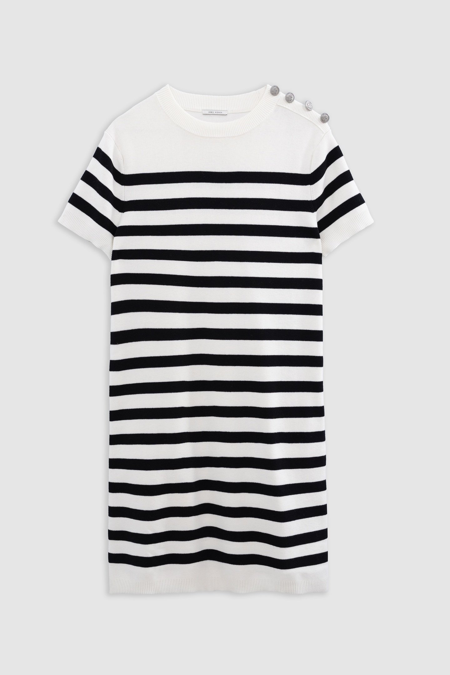 BLACK AND ECRU STRIPED KNIT SAILOR DRESS 5