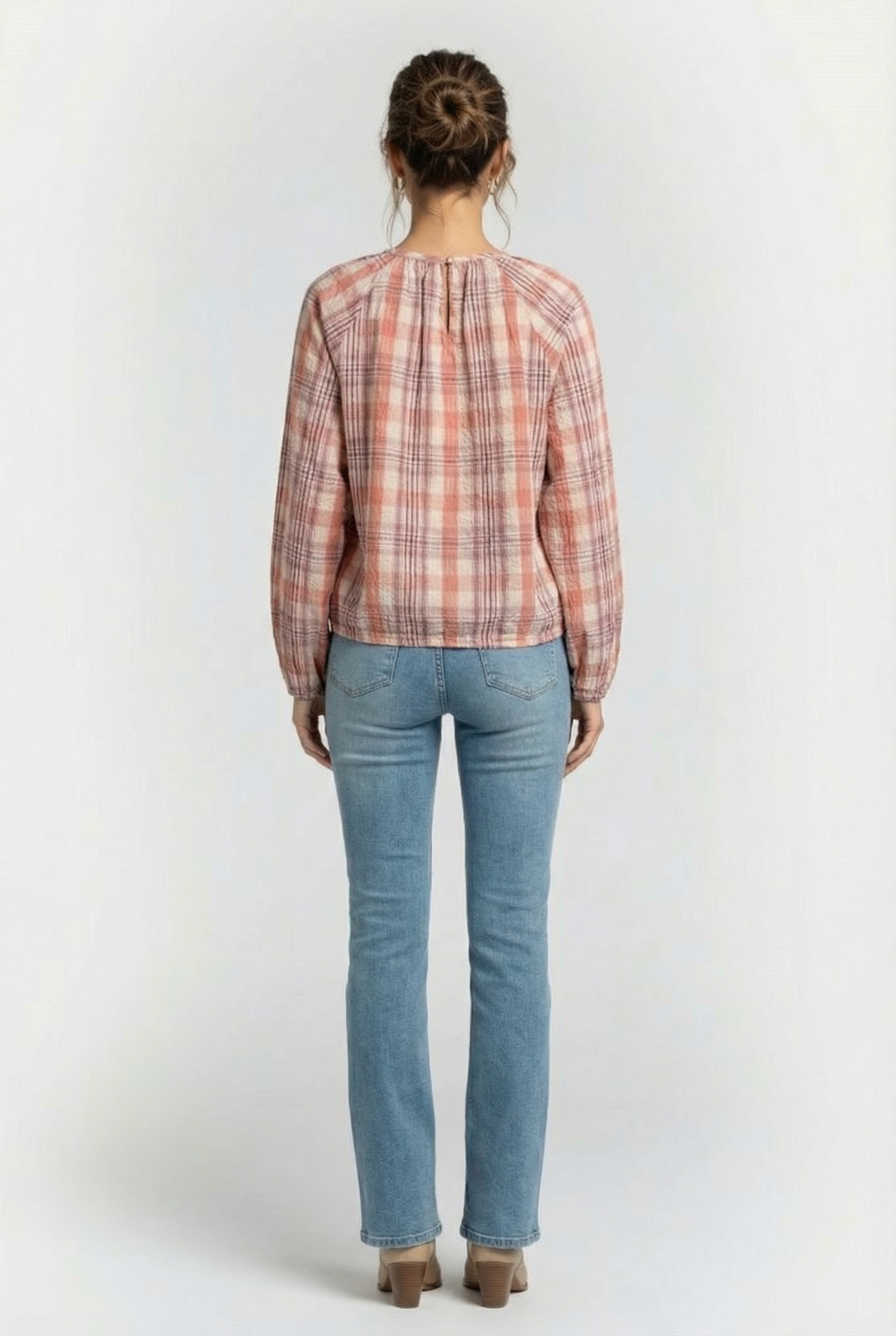 LONGSLEEVE TOP PINK CHECK ROSE SMOKE 2