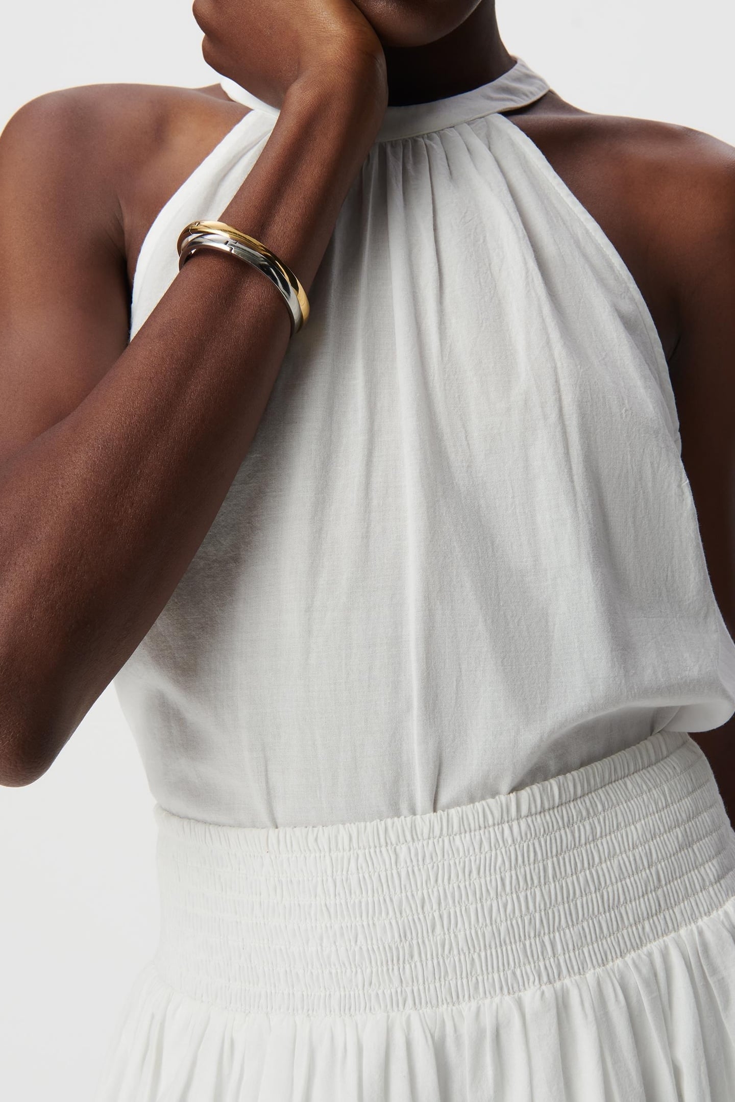 LONG WHITE SKIRT DECORATED WITH LACE EMBROIDERY 6