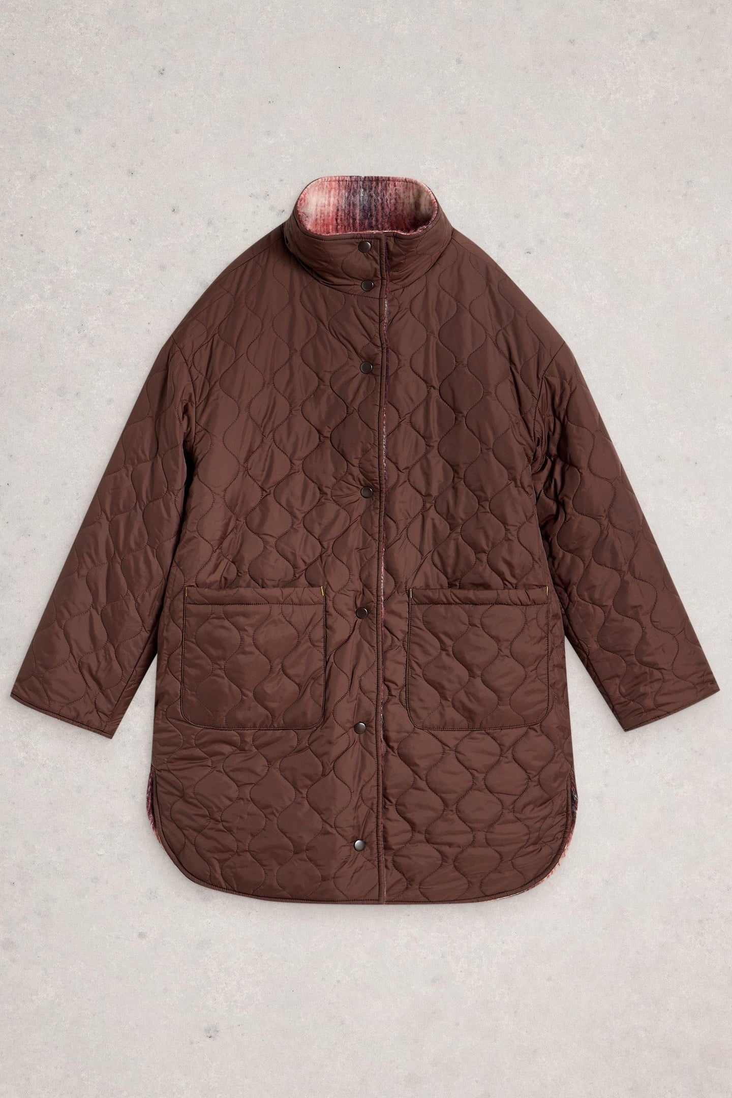 MARLOWE REVERSIBLE COAT PLUM MULTI 3