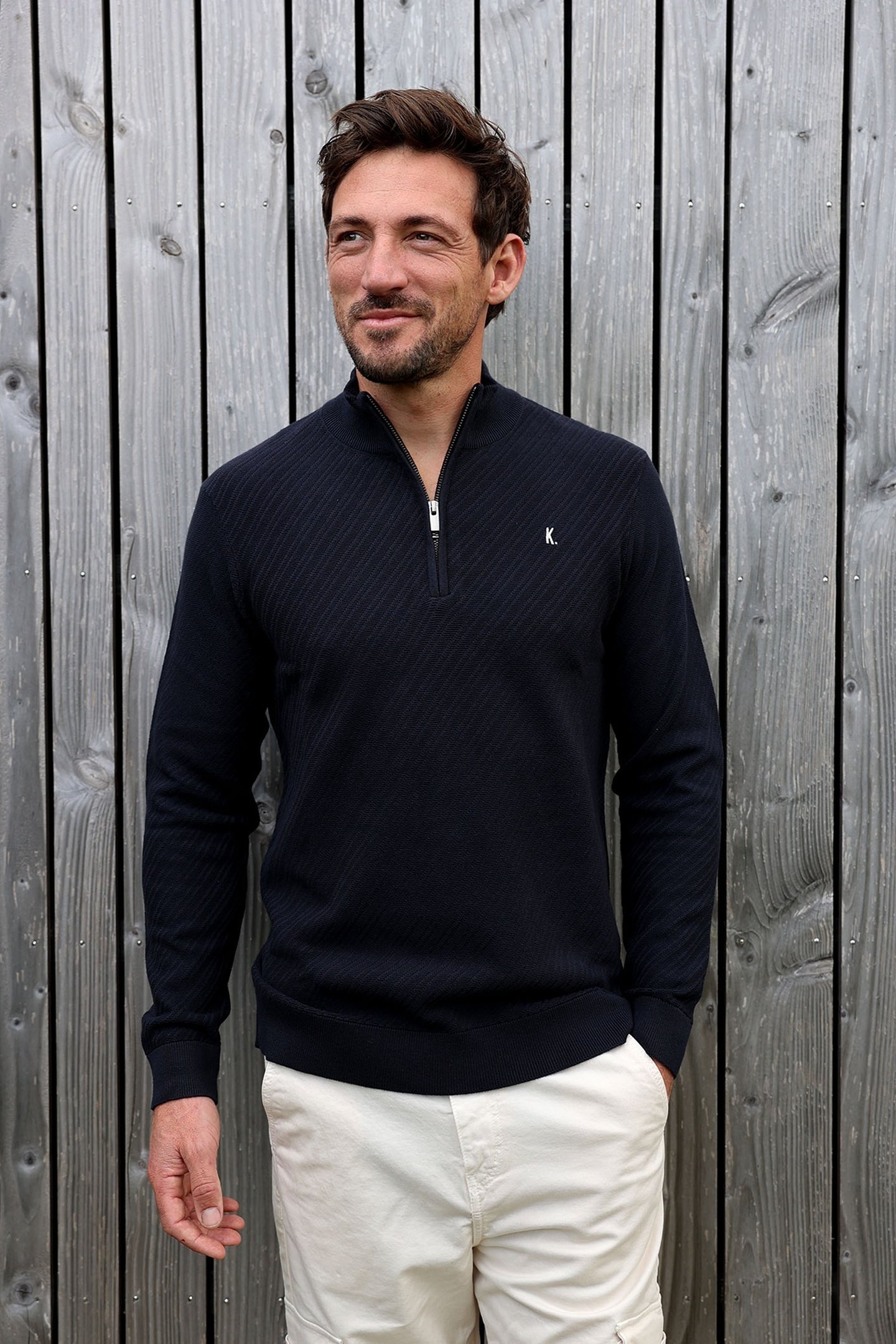 KN CROSSED ZIP DARK NAVY 1