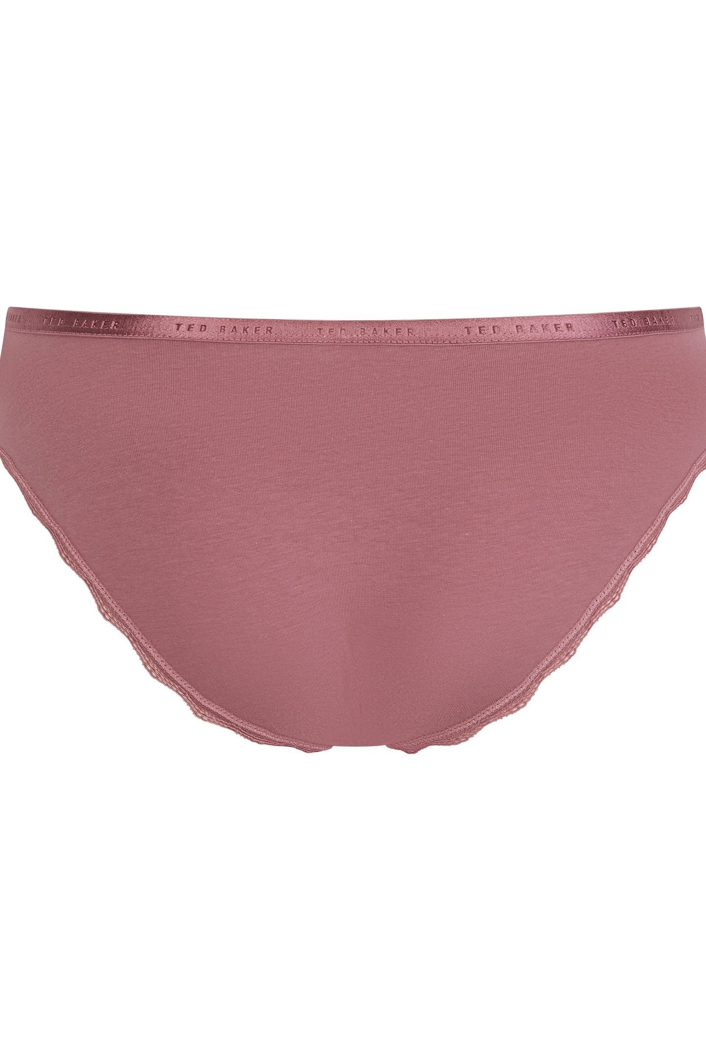 HARRIOT 3PK PLAIN BRIEF WITH LACE TRIM MAUVE WINE/ WISTFUL M 6