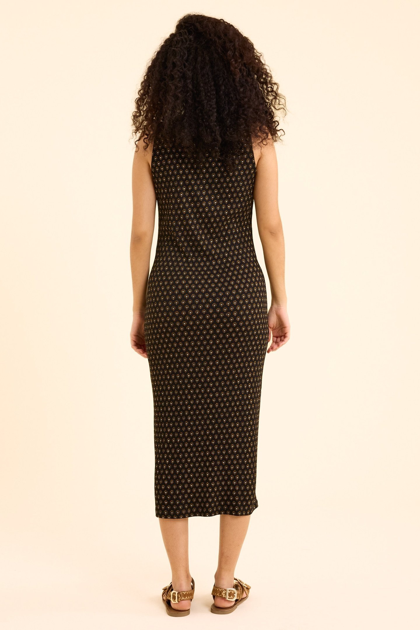 BLACK FLORAL HEART PRINT TUBE DRESS BLACK 2