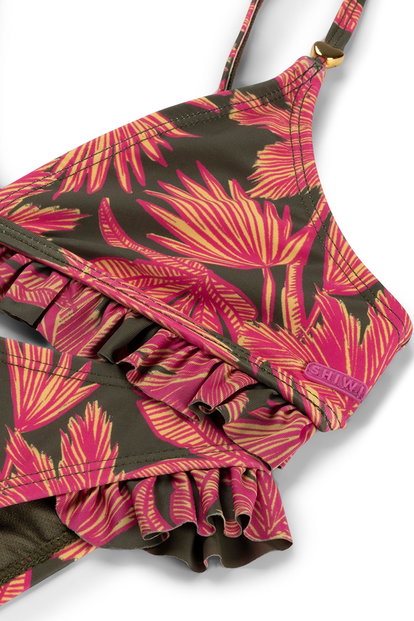 GIRLS ROSIE BIKINI SET PALM LEAVES FOREST GREEN LEAVES 3