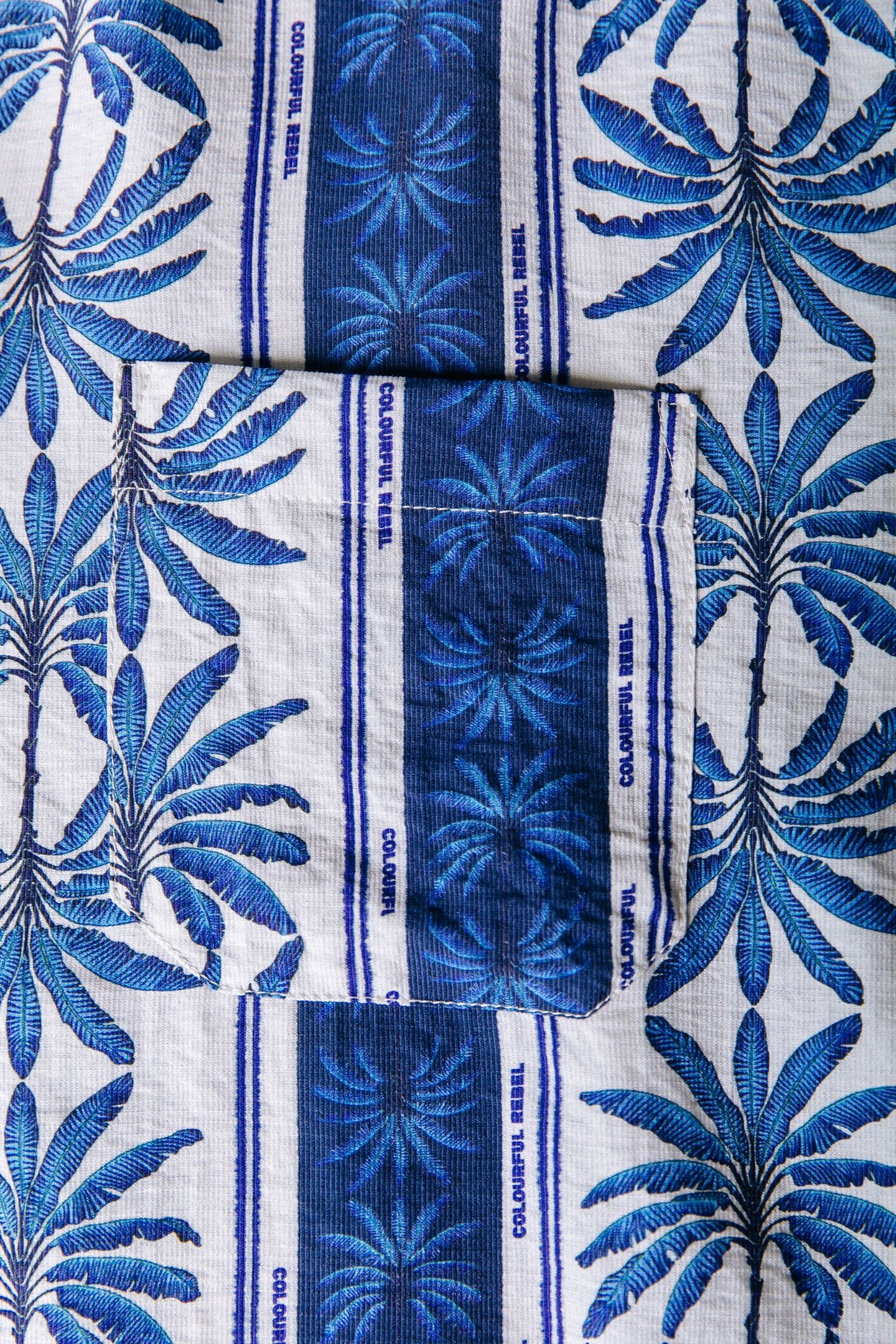 TALIA PALM DROPPED SHOULDER BLOUSE BRIGHT BLUE 4