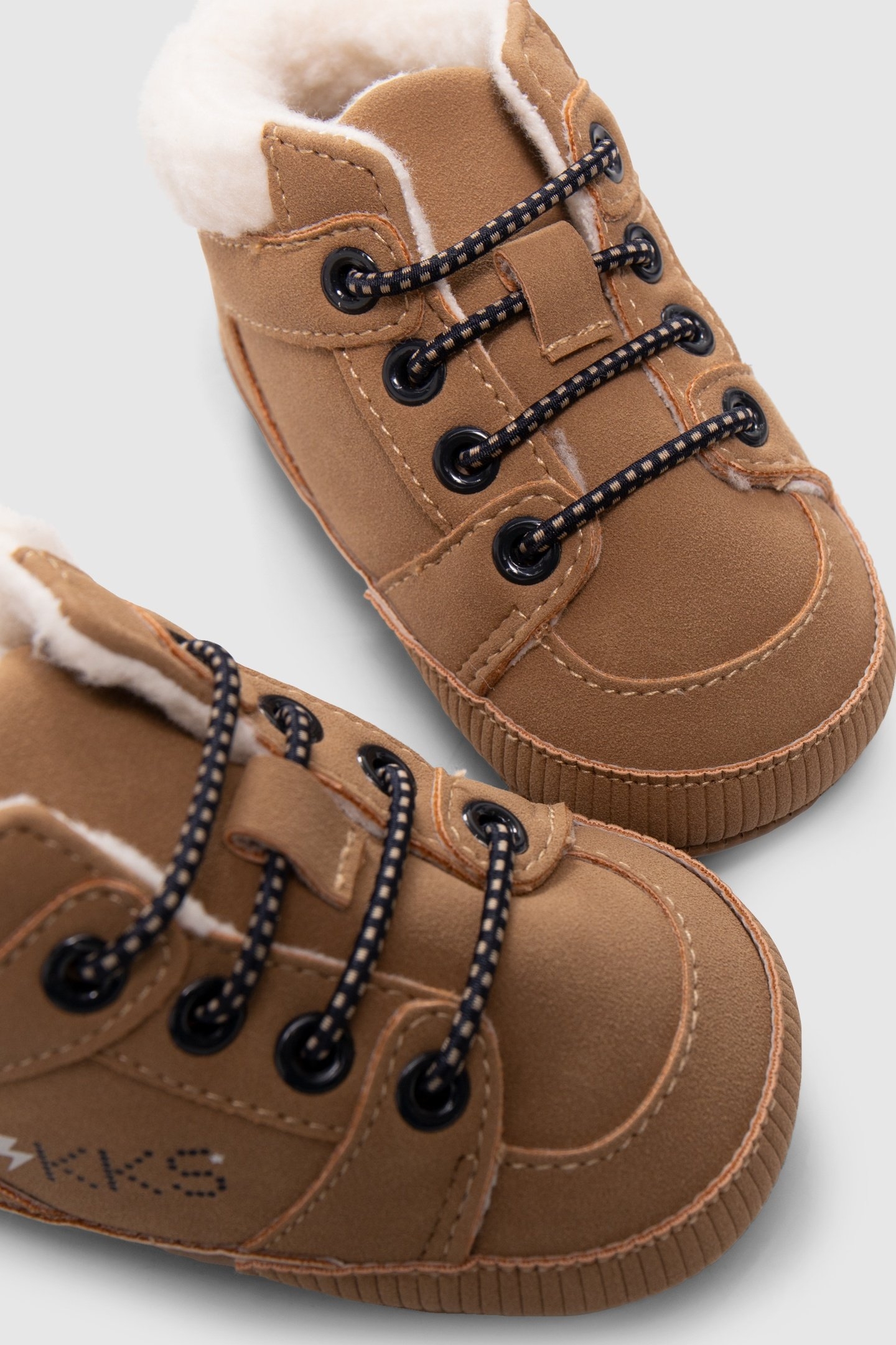 BABY BOY CAMEL TRAINERS WITH SHERPA TRIM 7