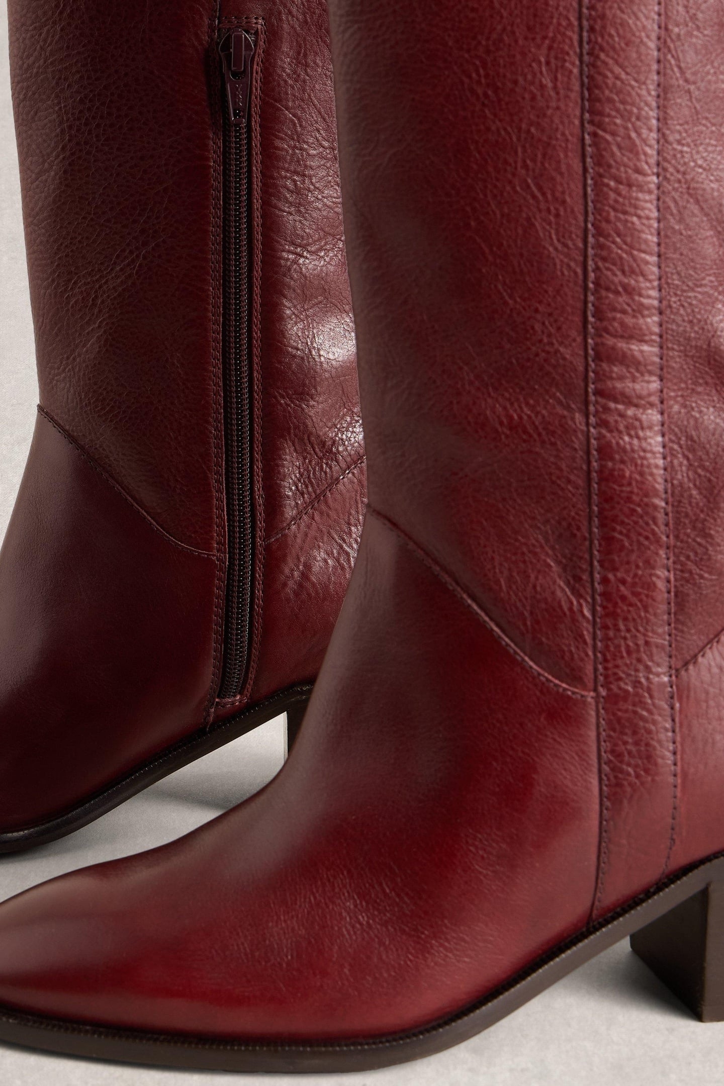 IZZY LEATHER KNEE HIGH BOOT DARK RED 3