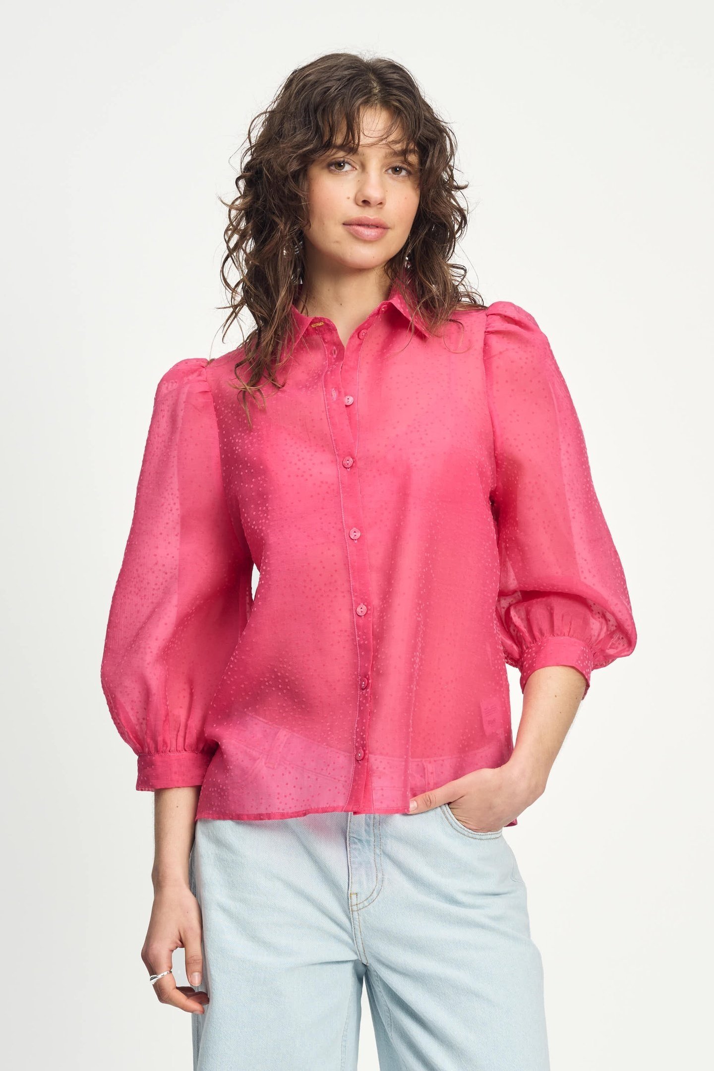 BLOUSE - RASPBERRY DOTS PINK 1