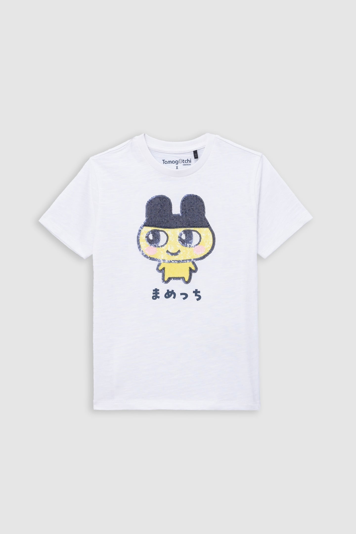 WHITE ORGANIC T-SHIRT WITH SEQUINS TAMAGOTCHI X IKKS 1