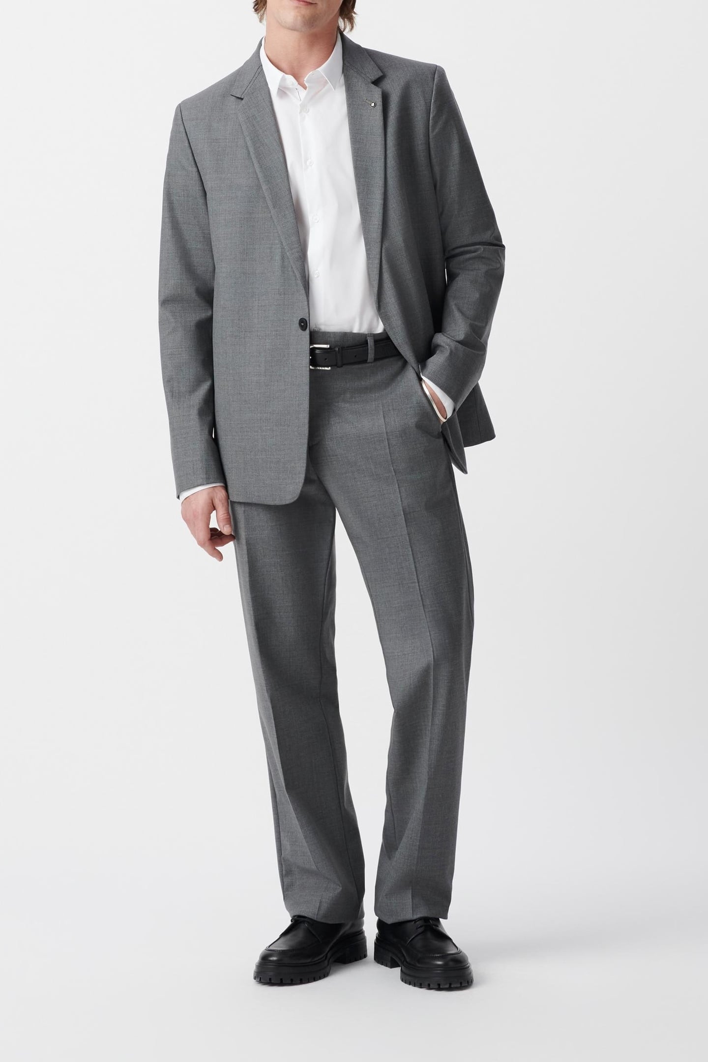 GREY WOOL BLEND SUIT JACKET 1