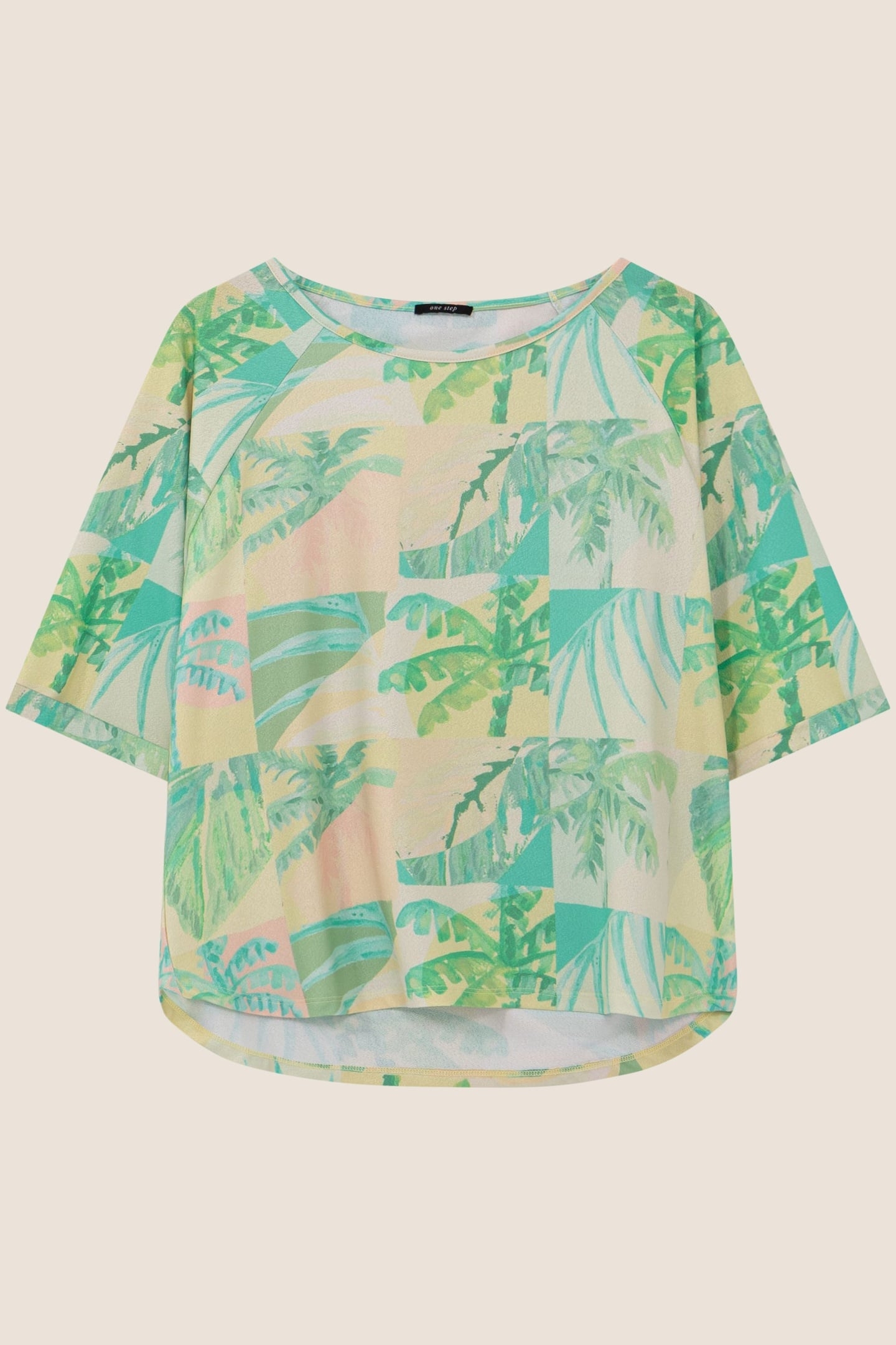 MANU - YELLOW WATERCOLOUR OASIS PRINT T-SHIRT 3