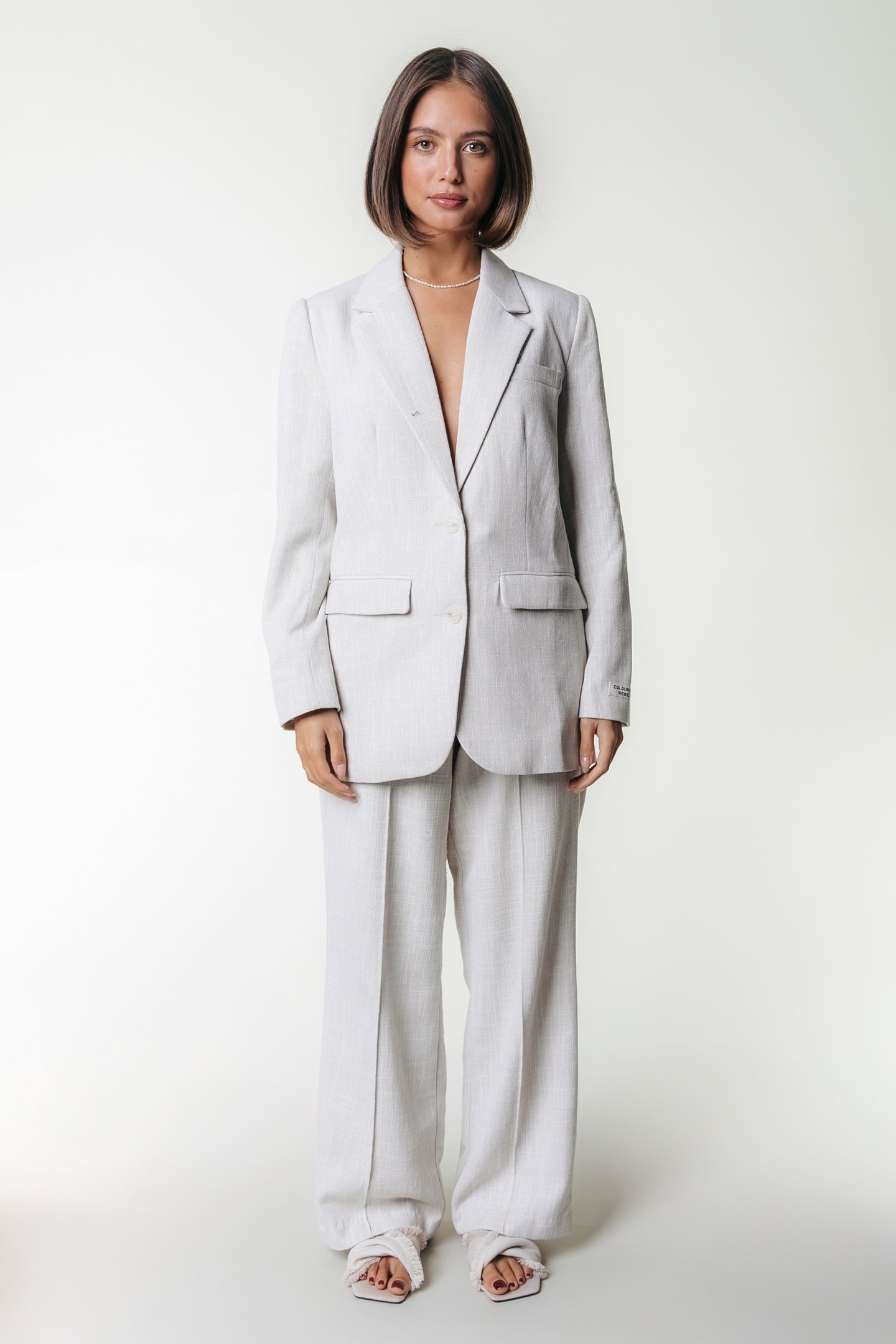 RUS STRUCTURE PINTUCK STRAIGHT PANTS BEIGE 1