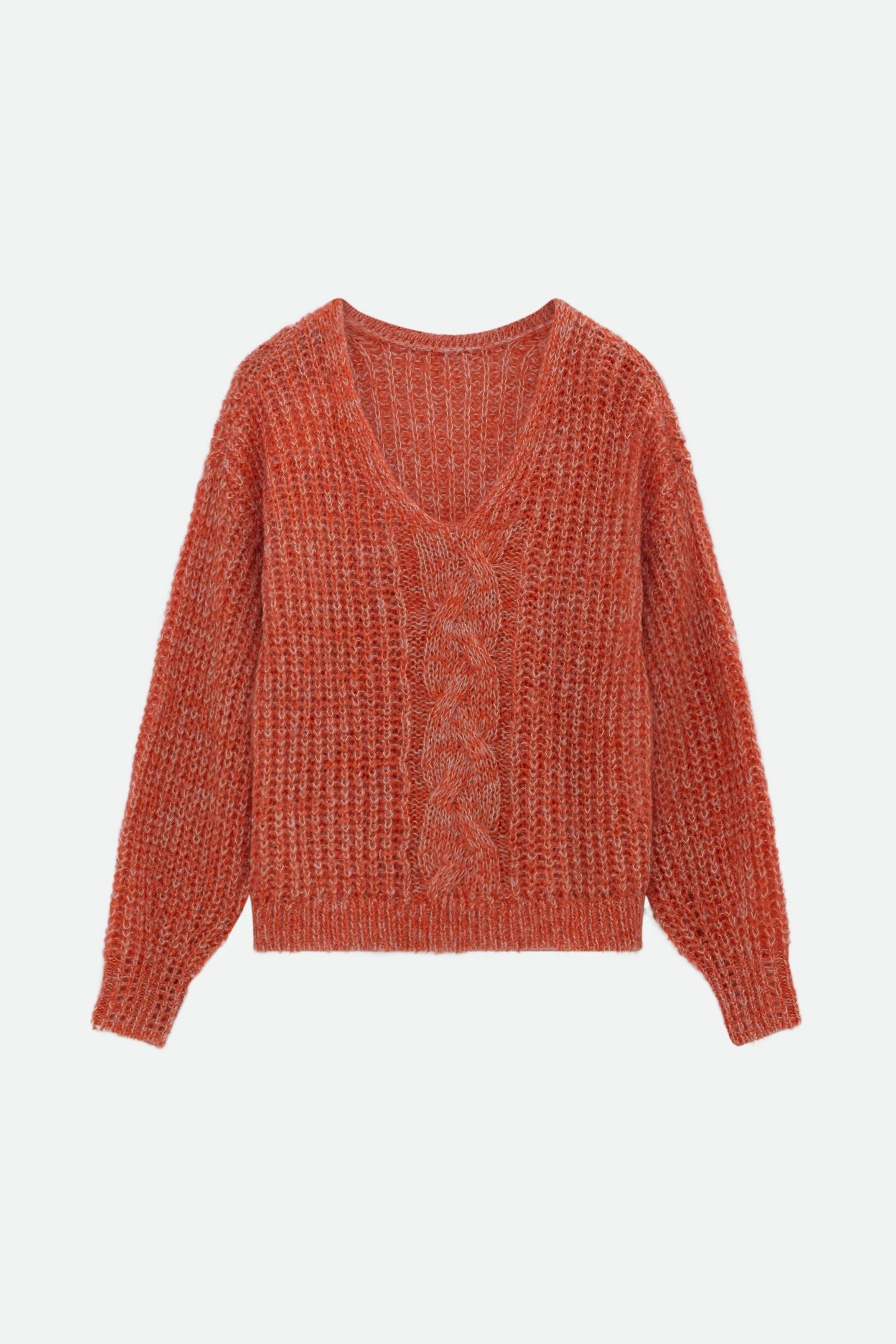 TIAGO - ORANGE REVERSIBLE KNIT SWEATER FRONT/BACK 7