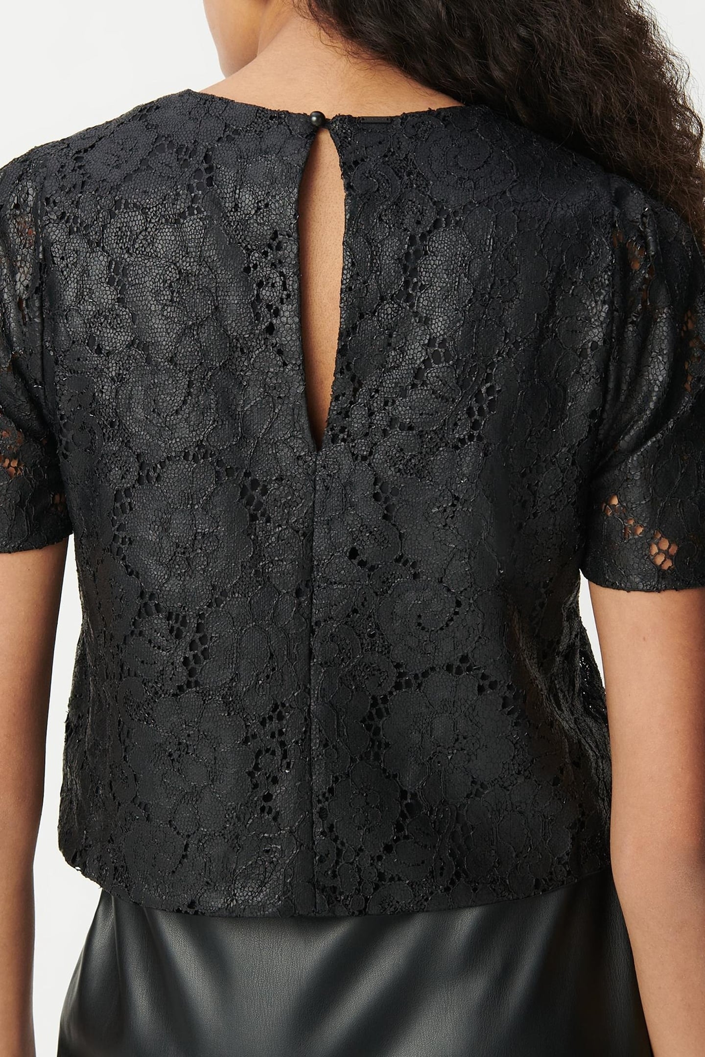 BLACK TOP WITH LACE COATING EFFECT 3