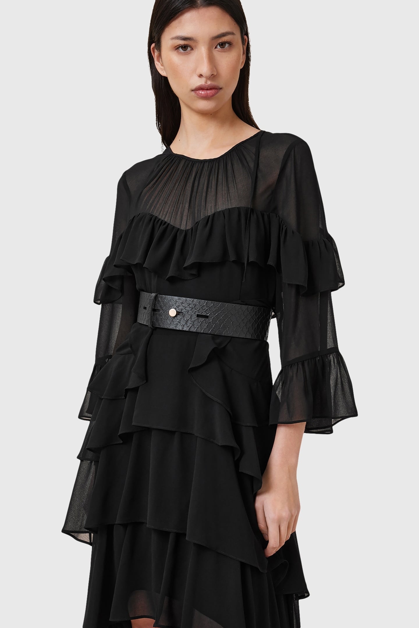 ANANTA STUDDED BELT BLACK/WARM BRASS 1