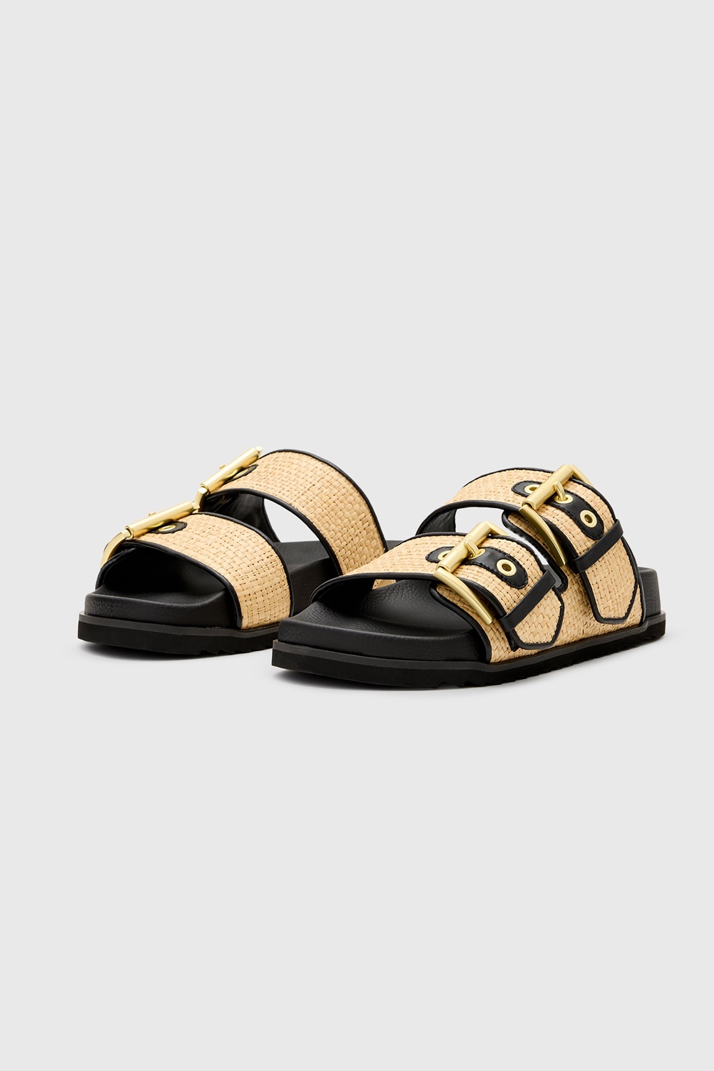 SIAN RAFFIA SANDAL NATURAL/BLACK 3