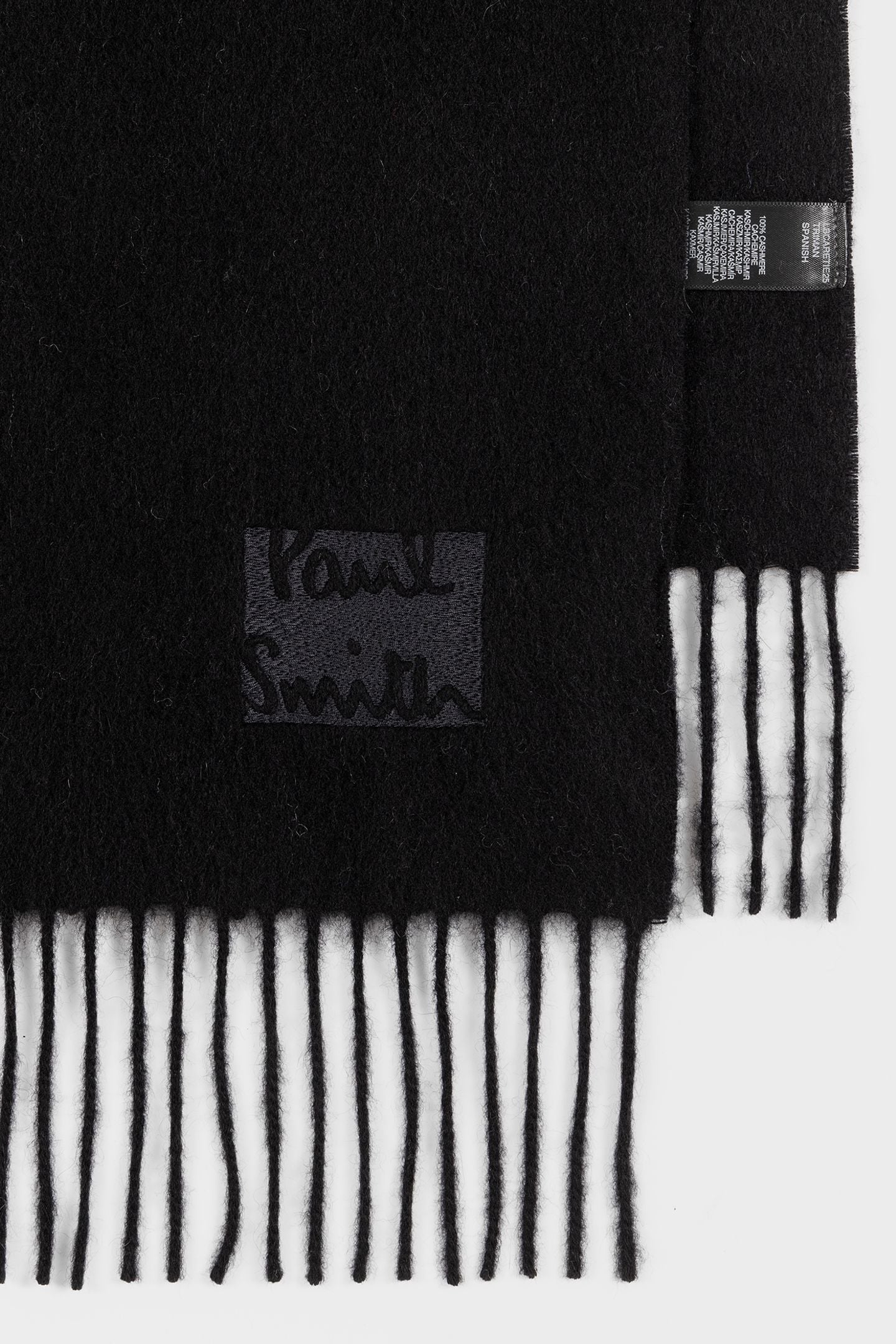 SCARF CASHMERE LOGO BLACK 4