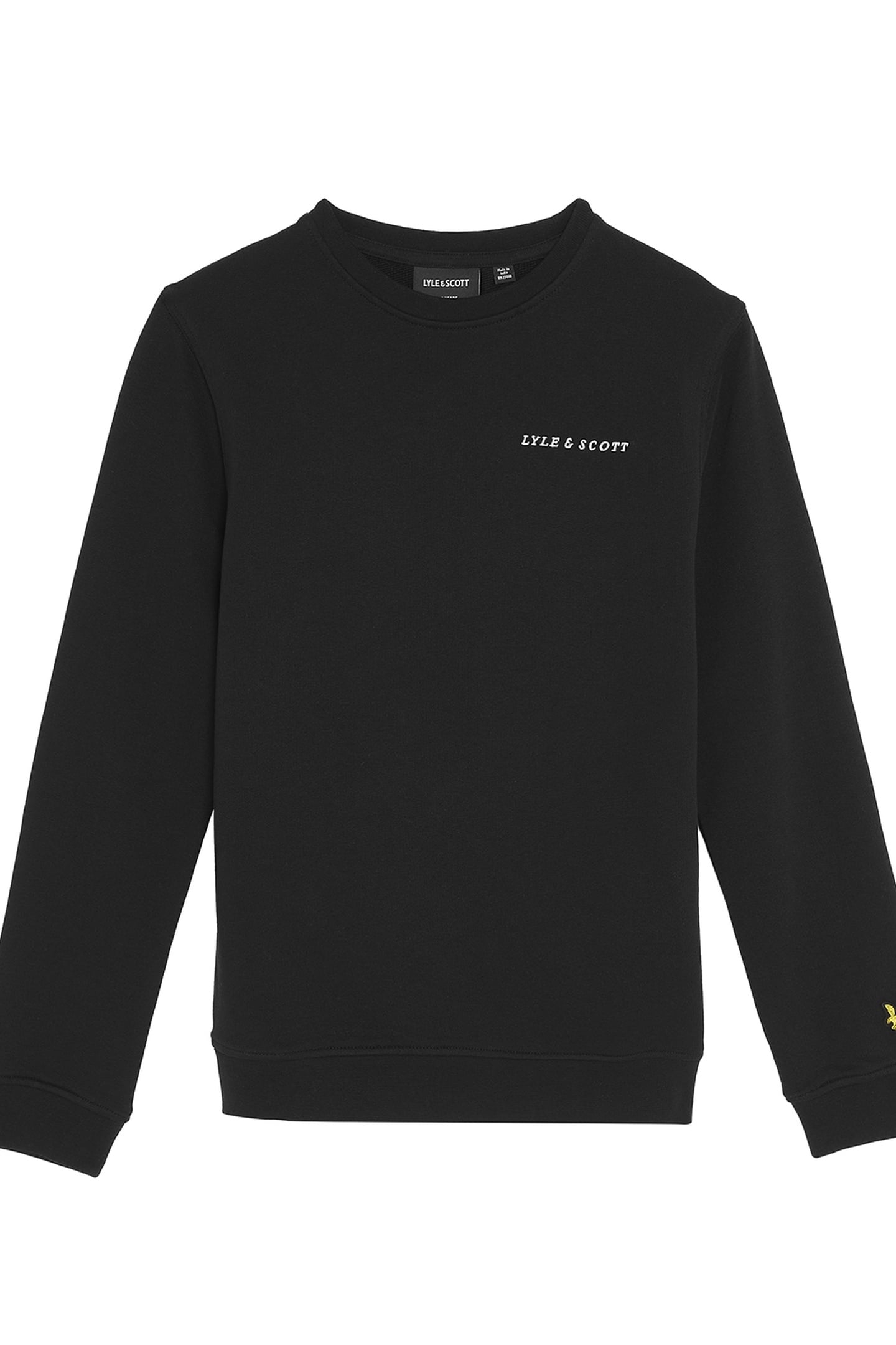 SCRIPT CREW NECK SWEATSHIRT JET BLACK 1