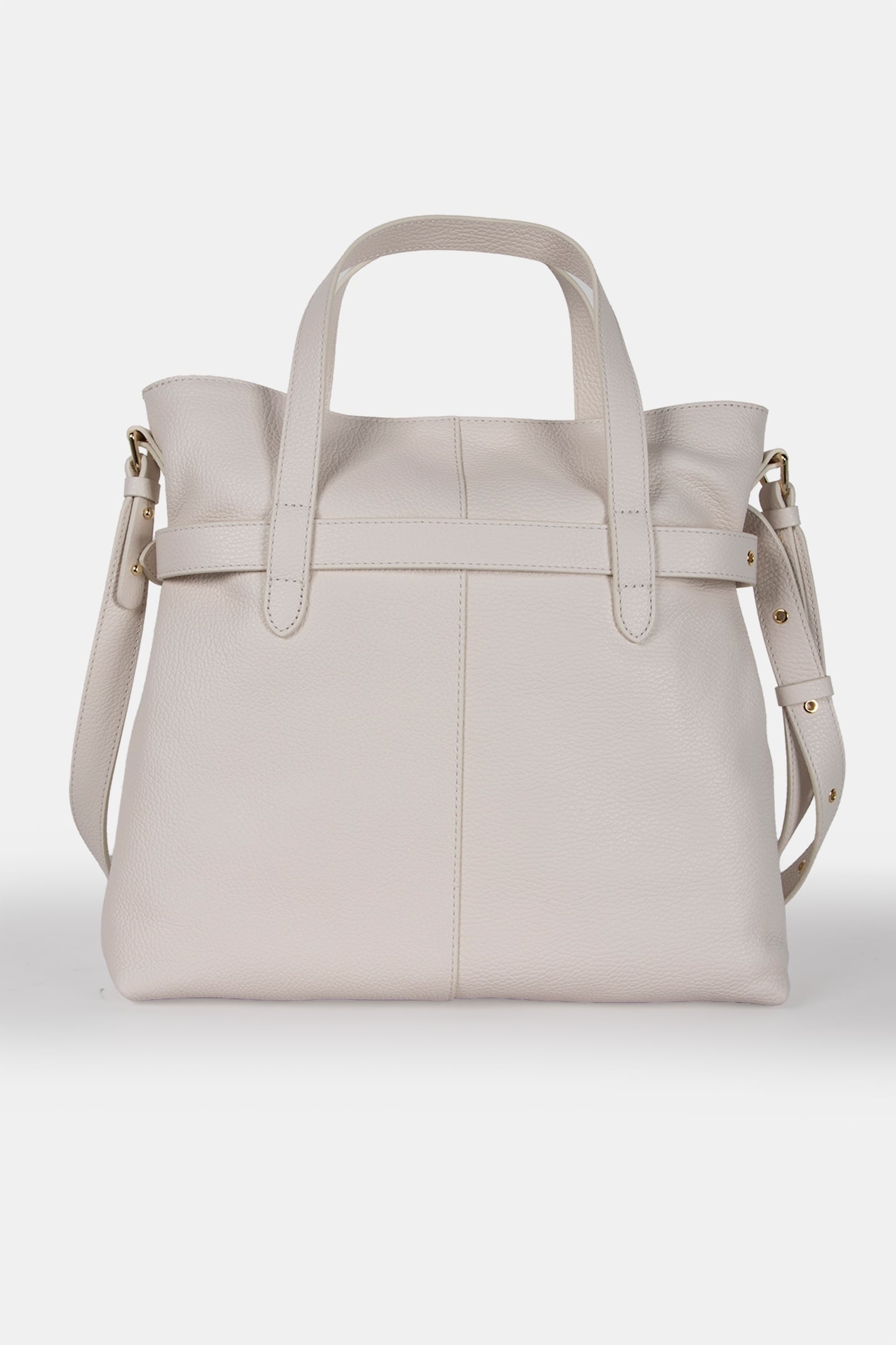 LARGE LEATHER TOTE BAG IN CREAM 4