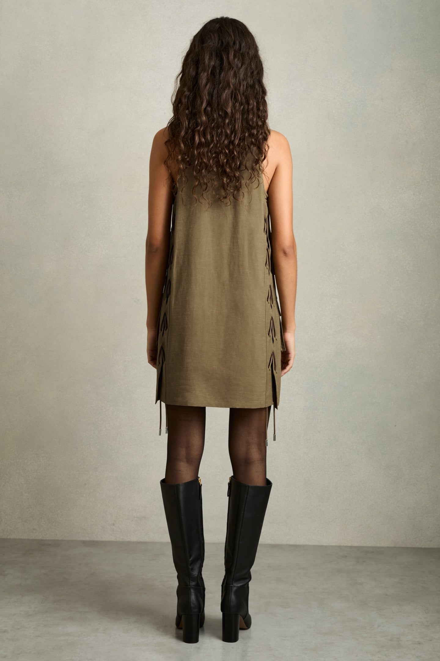 UTILITY LINEN DRESS KHAKI 4