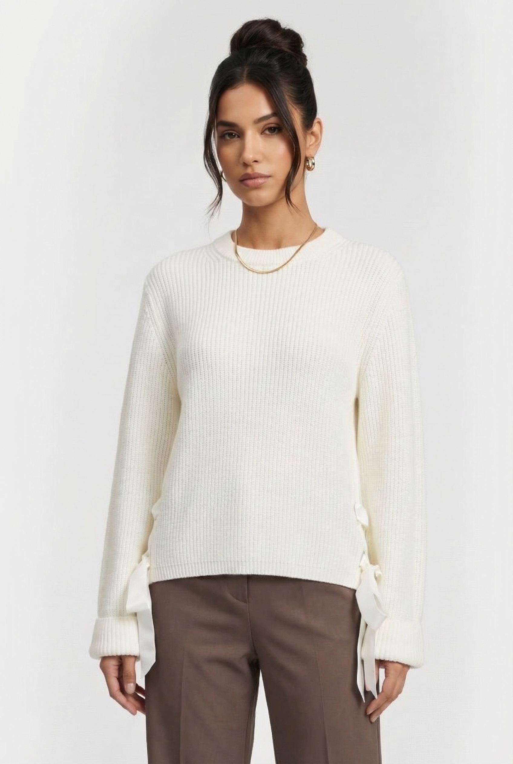 TIE DETAIL JUMPER WINTER WHITE 1