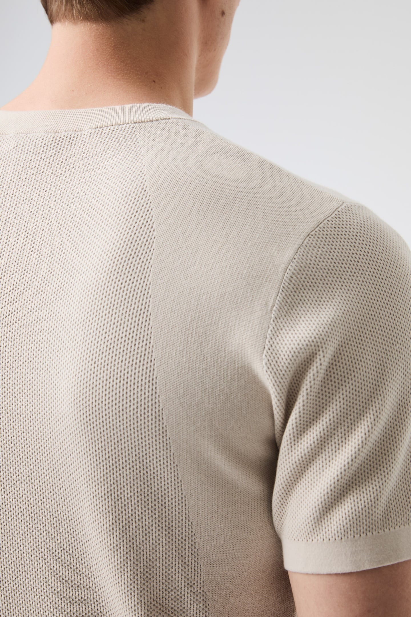 FAWEN V1.Y9.01 FLAT-KNIT-SHIRT STONE/CLOUD GREY 5