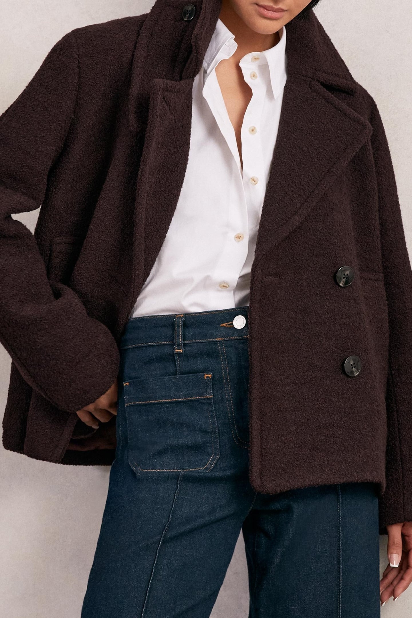 SHORT WOOL COAT BURGUNDY 4