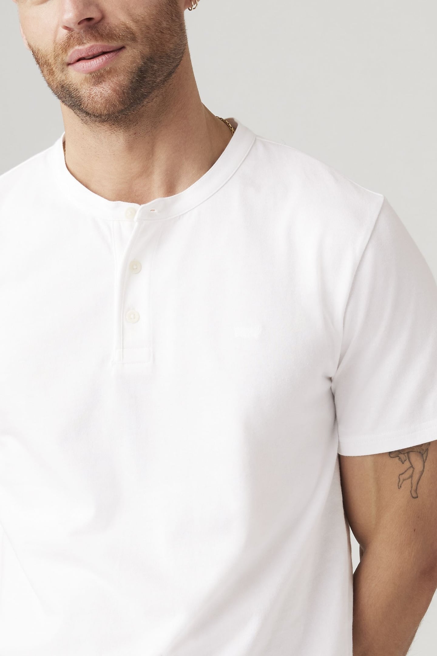SHORT SLEEVE HOUSEMARK HENLEY WHITE 6