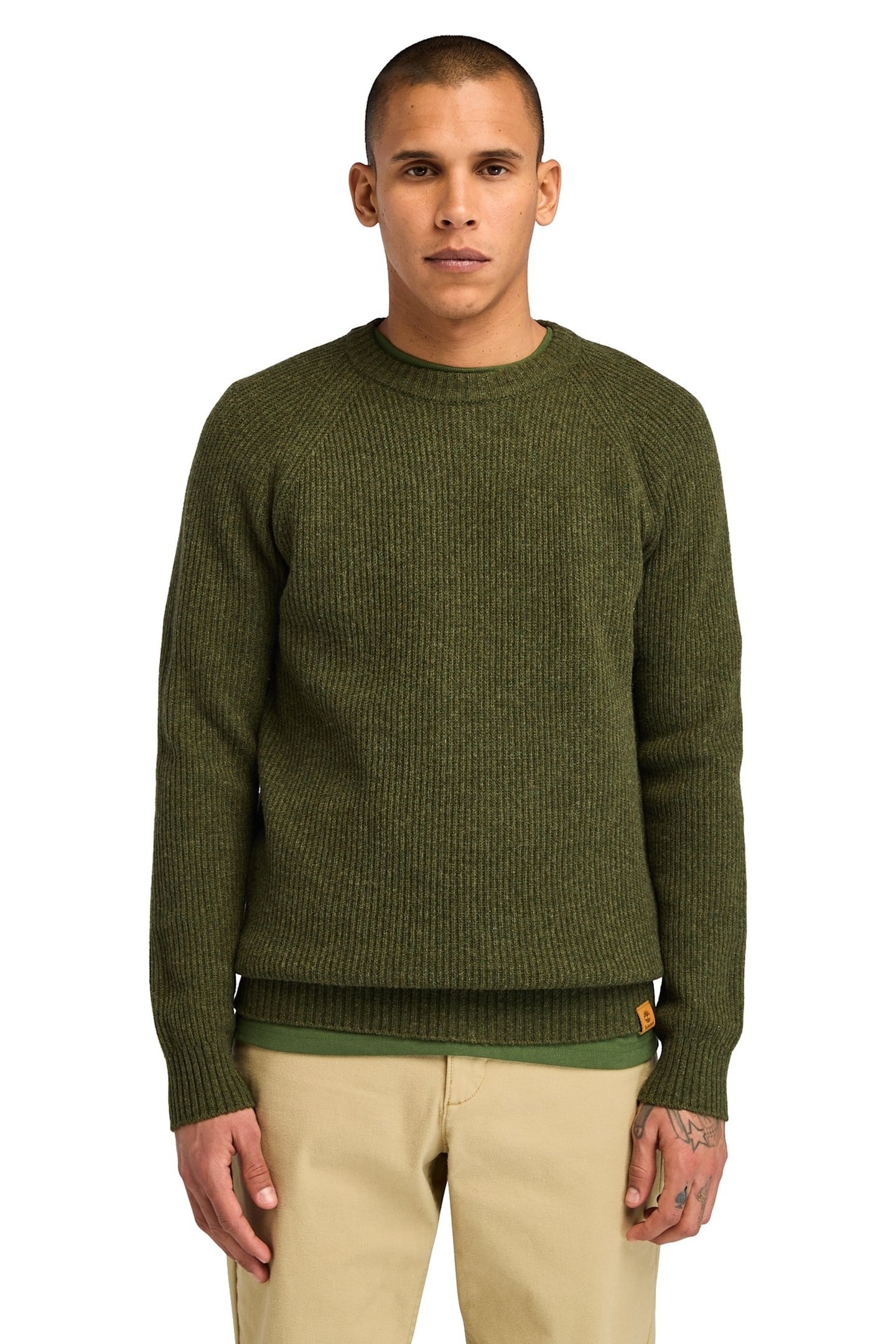 PHILLIPS BROOK RAGLAN SLEEVE CREW NECK DARK OLIVE 1