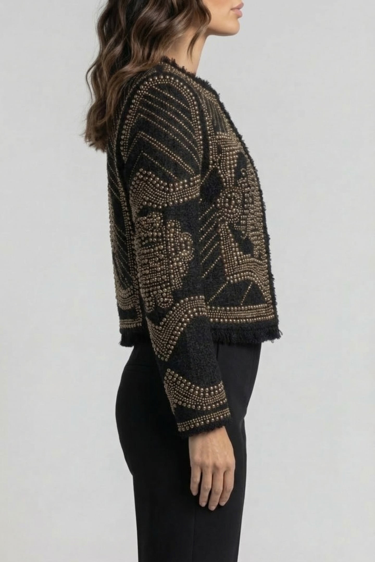 MARCIANO BY GUESS HELENE CROPPED STUDDED JACKET BLACK/GOLD 4