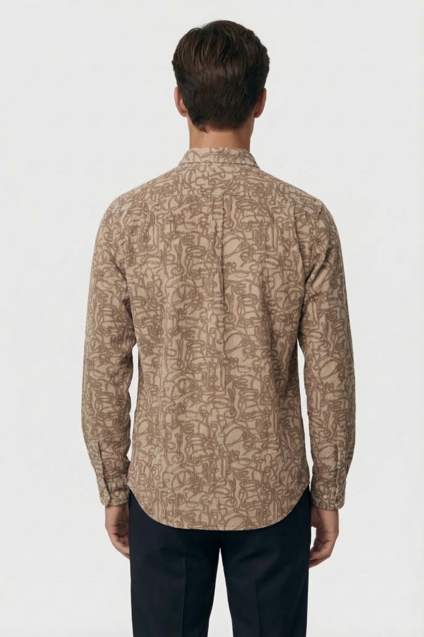 LS TAILORED FIT SHIRT BD COL LIGHT BEIGE 2