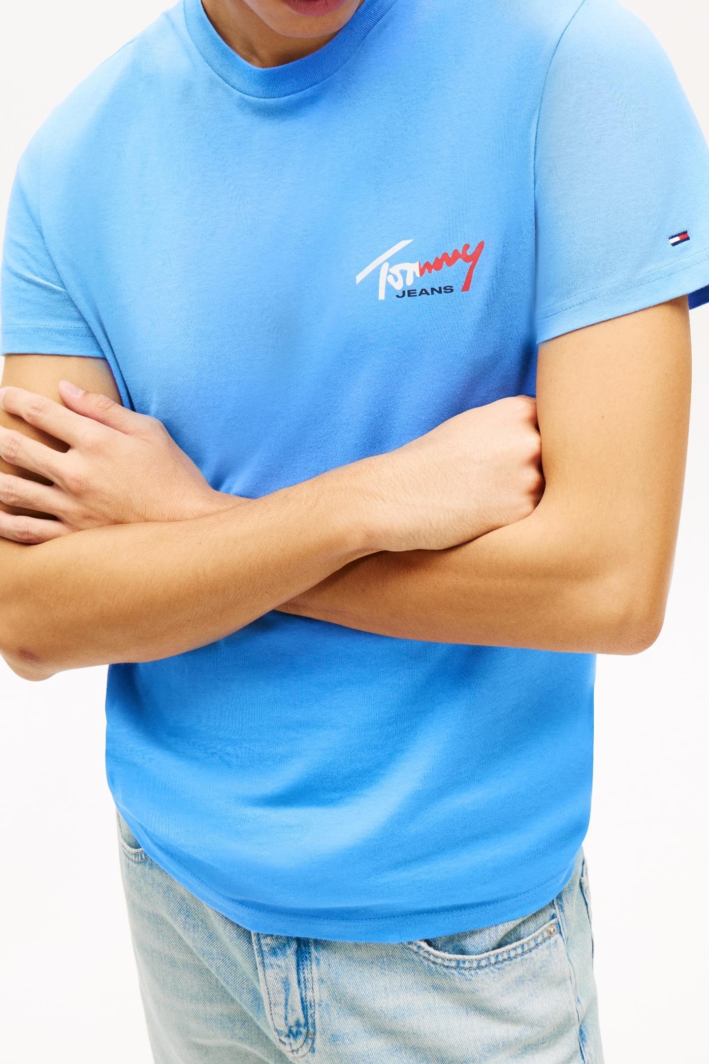 SLIM SIGN CHEST T-SHIRT BLUE TWILIGHT 4