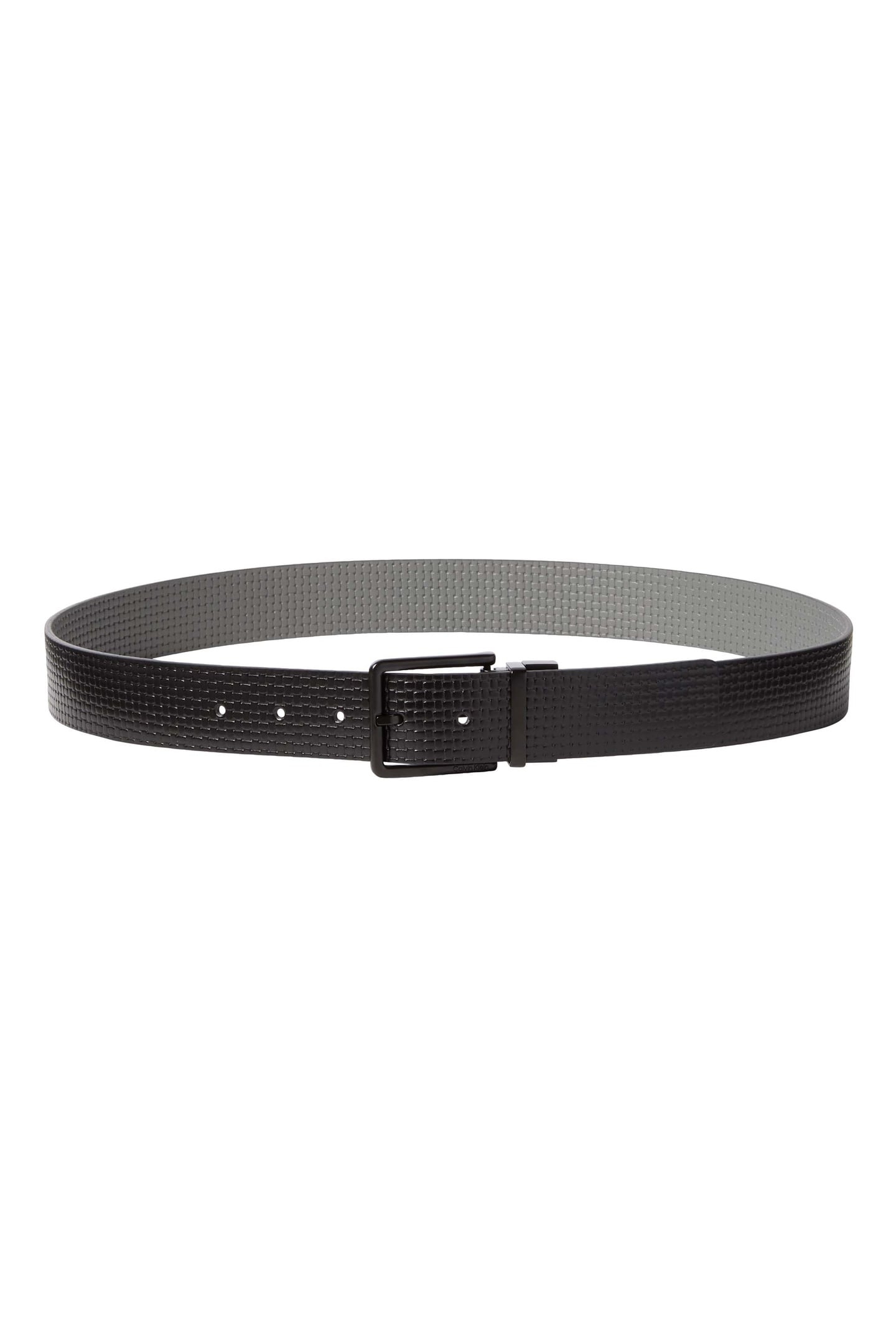 WARMTH BUCKLE EMBOSS BELT BLACK/CHARCOAL/MATTE BLACK 2