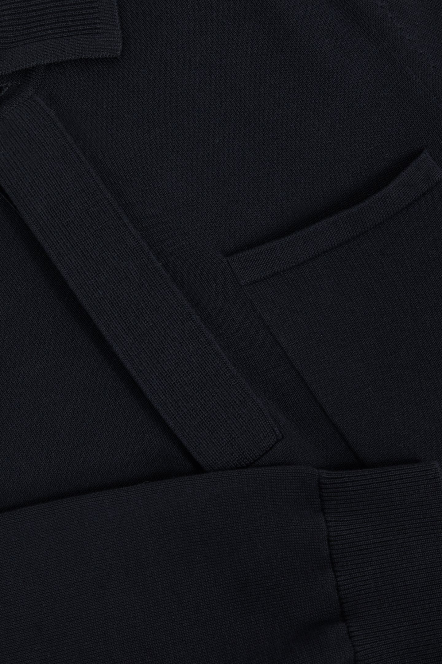 LS CONCEALED BUTTON PLACKET RIBBED COLLAR POLO NAVY 4