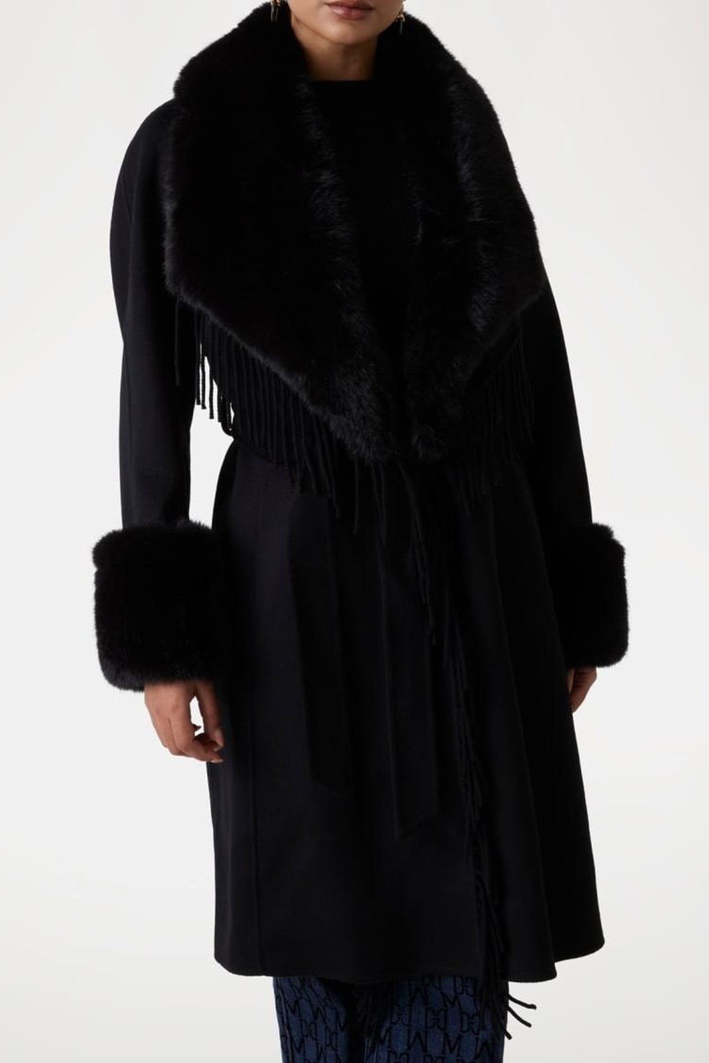 MARCIANO BY GUESS LILIANA COAT JET BLACK MULTI 1