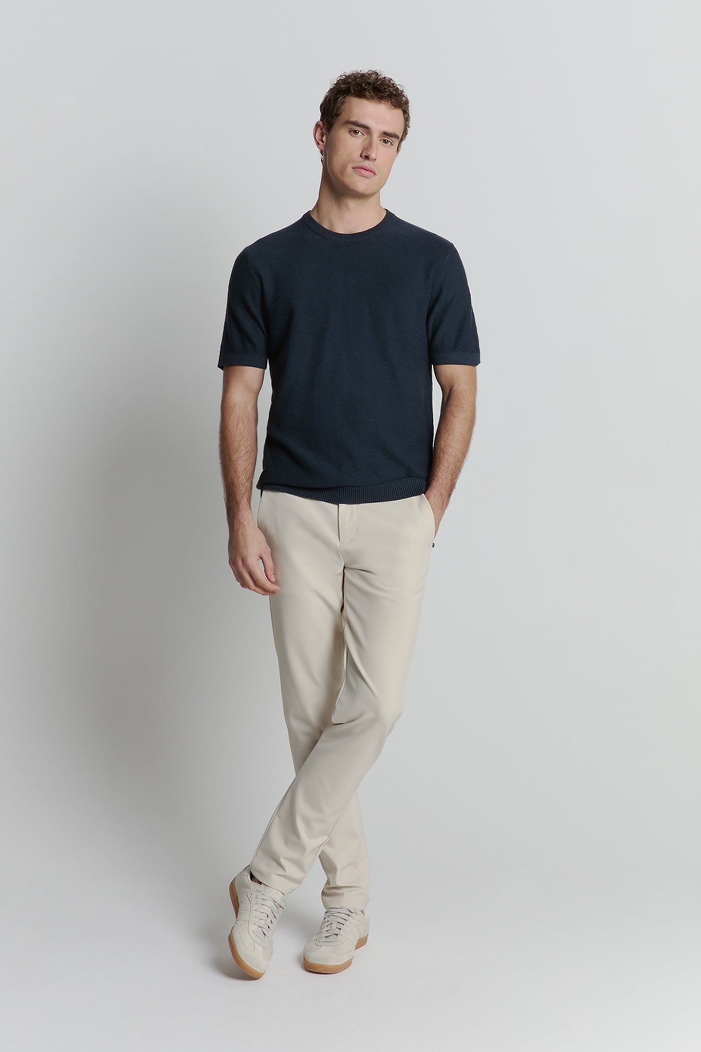 PULLOVER SHORT SLEEVE CREWNECK SOLID SLUB KNIT NIGHT 4