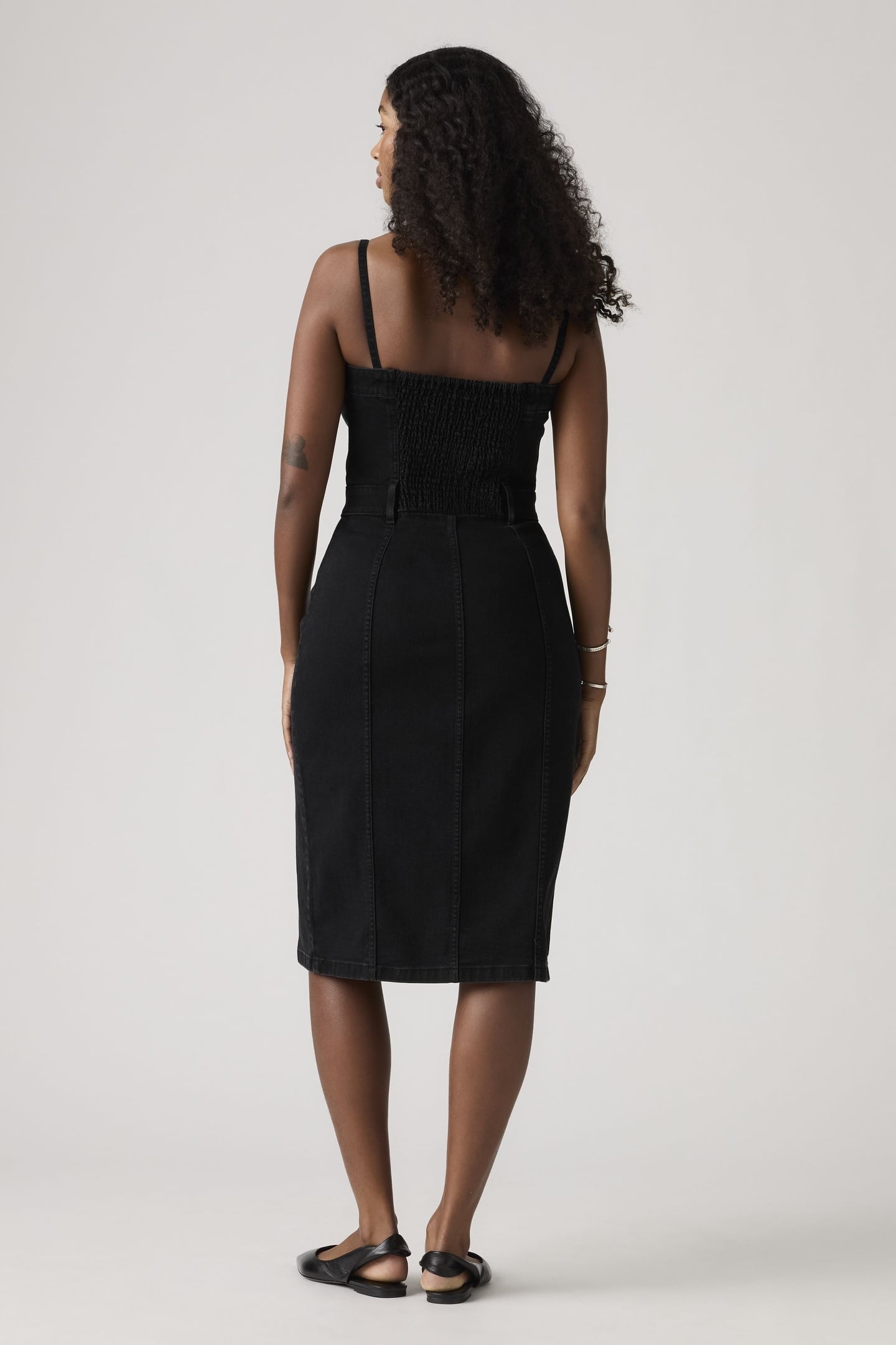 DENIM BUSTIER DRESS BLACK 3